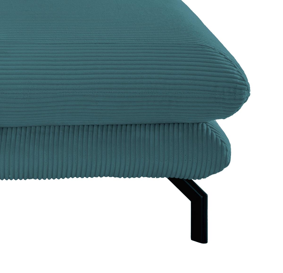 Relaxsessel Lava Petrol Cord - Petrol/Schwarz, MODERN, Textil/Metall (111/101/167cm) - Livetastic