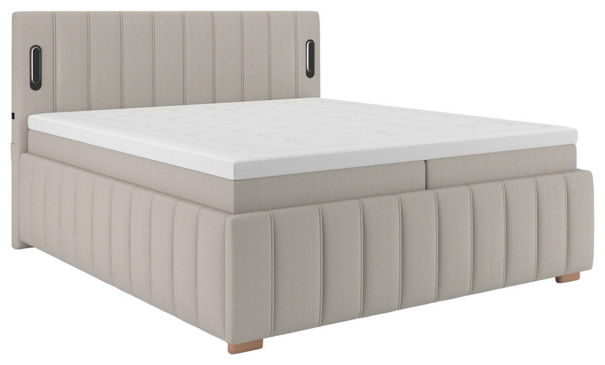 Postelja Z Vzmetnico Pretty - bež, Konvencionalno, kovina/umetna masa (180/200cm) - Premium Living