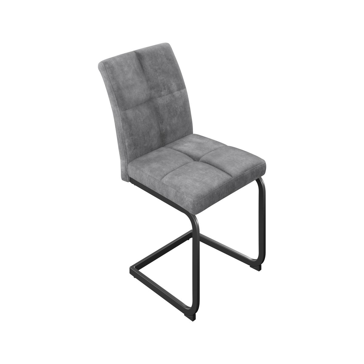Nihajni Stol Milos, Siva - siva/črna, Moderno, kovina/tekstil (45/93/61cm)