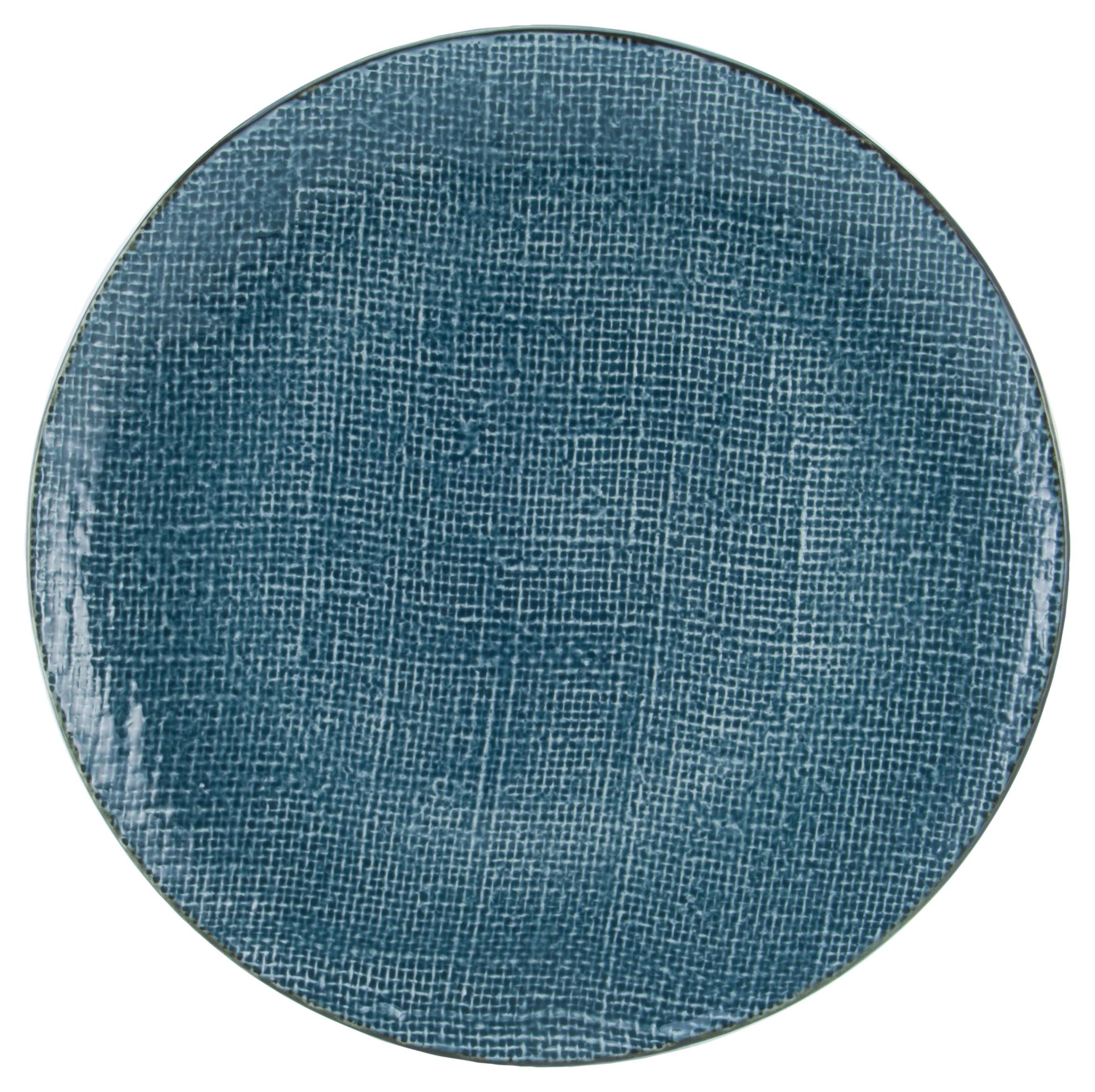 Speiseteller Canvas aus Steinzeug Ø ca.28cm - Blau, Keramik (28/28/3cm) - Premium Living