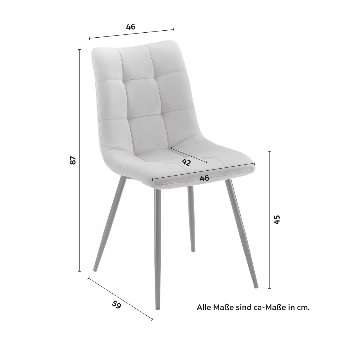 Stuhl Suri Rosa Samt Gepolstert - Schwarz/Rosa, MODERN, Holz/Textil (46/87/59cm) - Bessagi Home