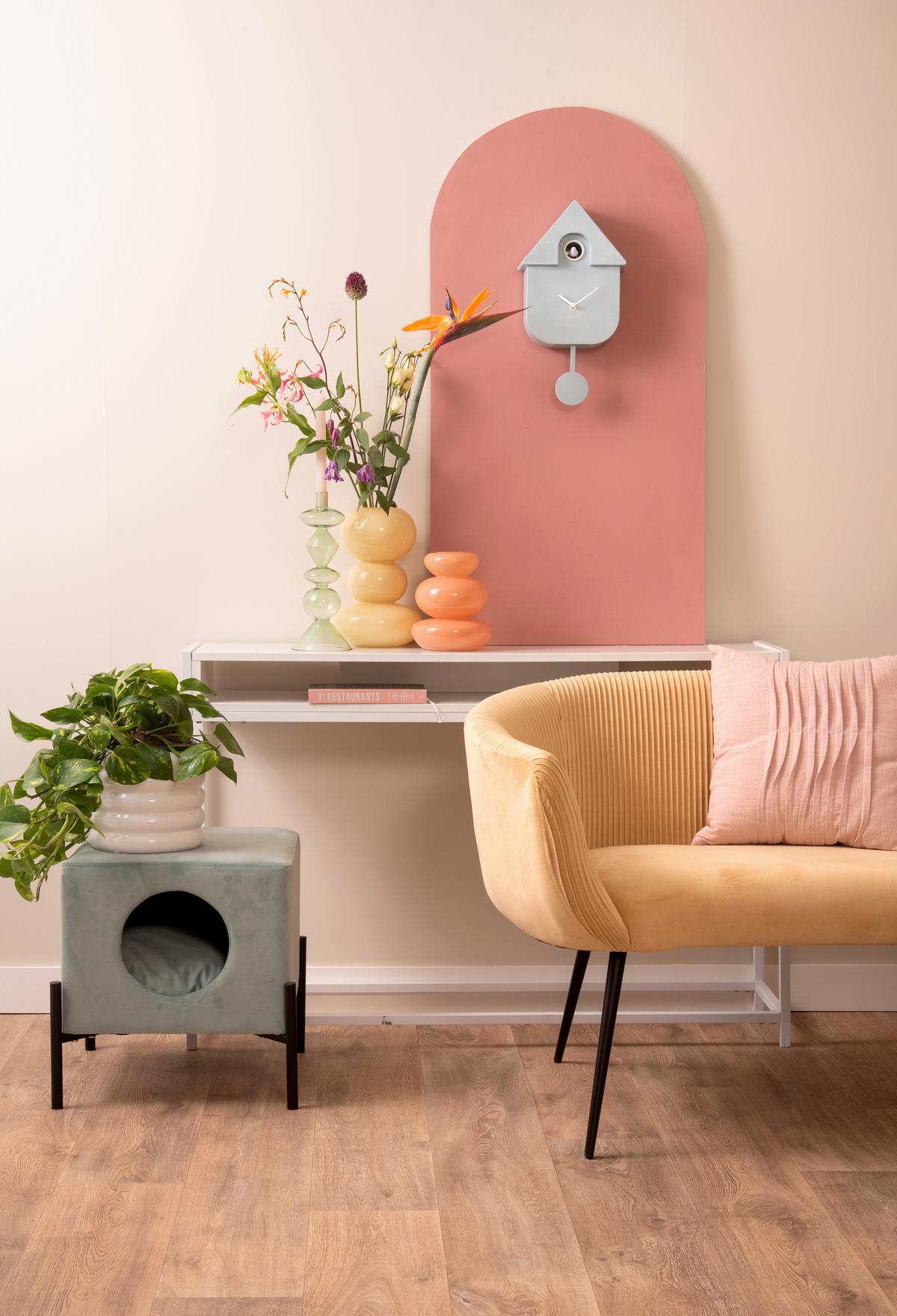 ZEGAR ŚCIENNY KA5768LB - jasnoniebieski, Konventionell, tworzywo sztuczne (21,5/41/8,5cm) - Karlsson