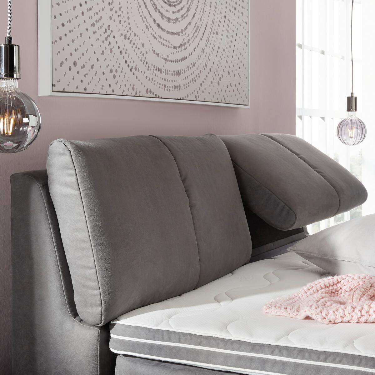 Boxspringbett Tabea Anthrazit ca. 180x200cm - Anthrazit/Alufarben, KONVENTIONELL, Karton/Naturmaterialien (180/200cm) - Premium Living
