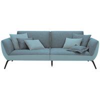 Bigsofa Trendy Hellblau - Schwarz/Hellblau, MODERN, Holzwerkstoff (260/93/124cm) - Premium Living