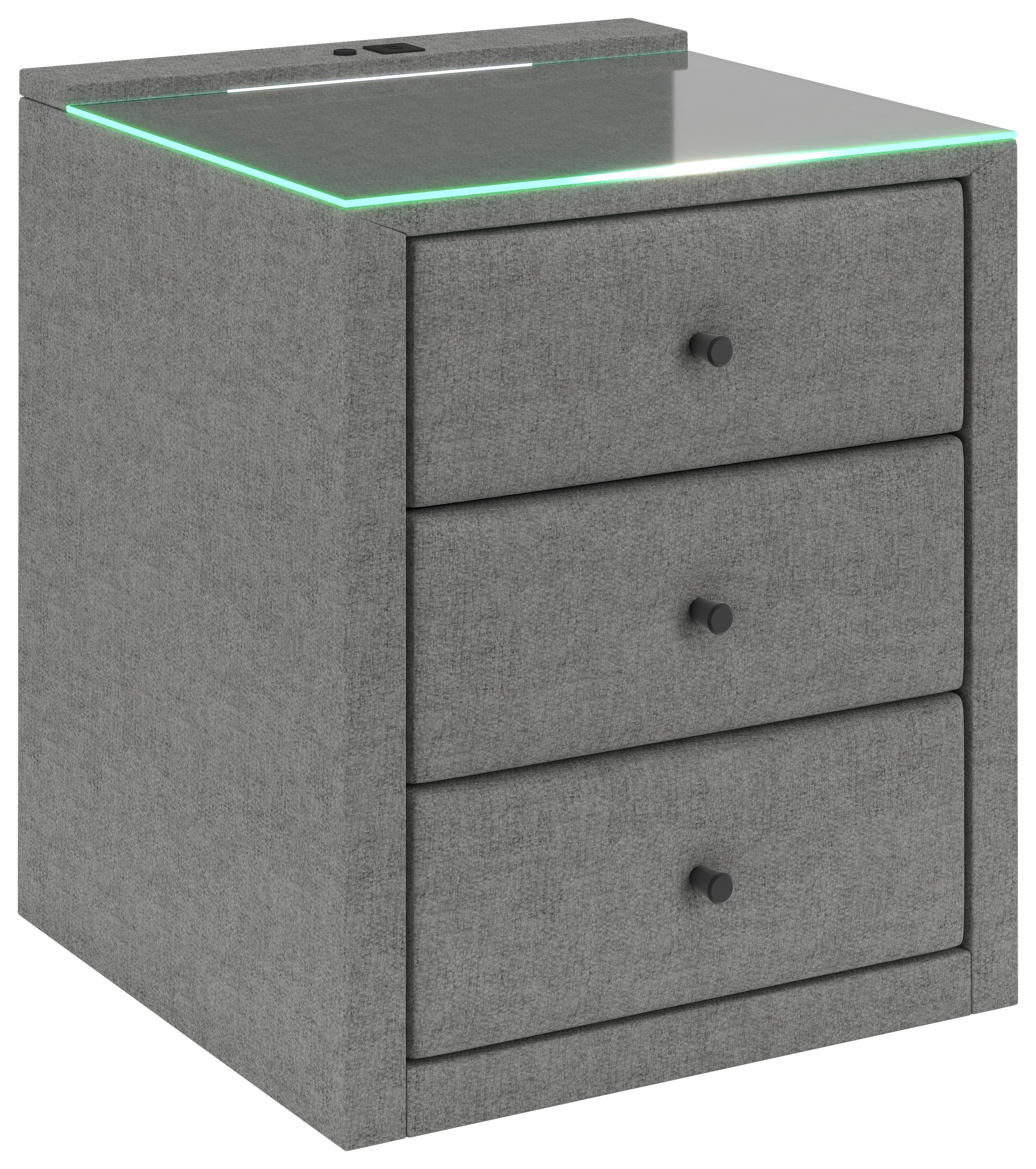 Nachtkästchen Universal Grau - Grau, KONVENTIONELL, Holzwerkstoff/Kunststoff (48/68/45,5cm) - Premium Living