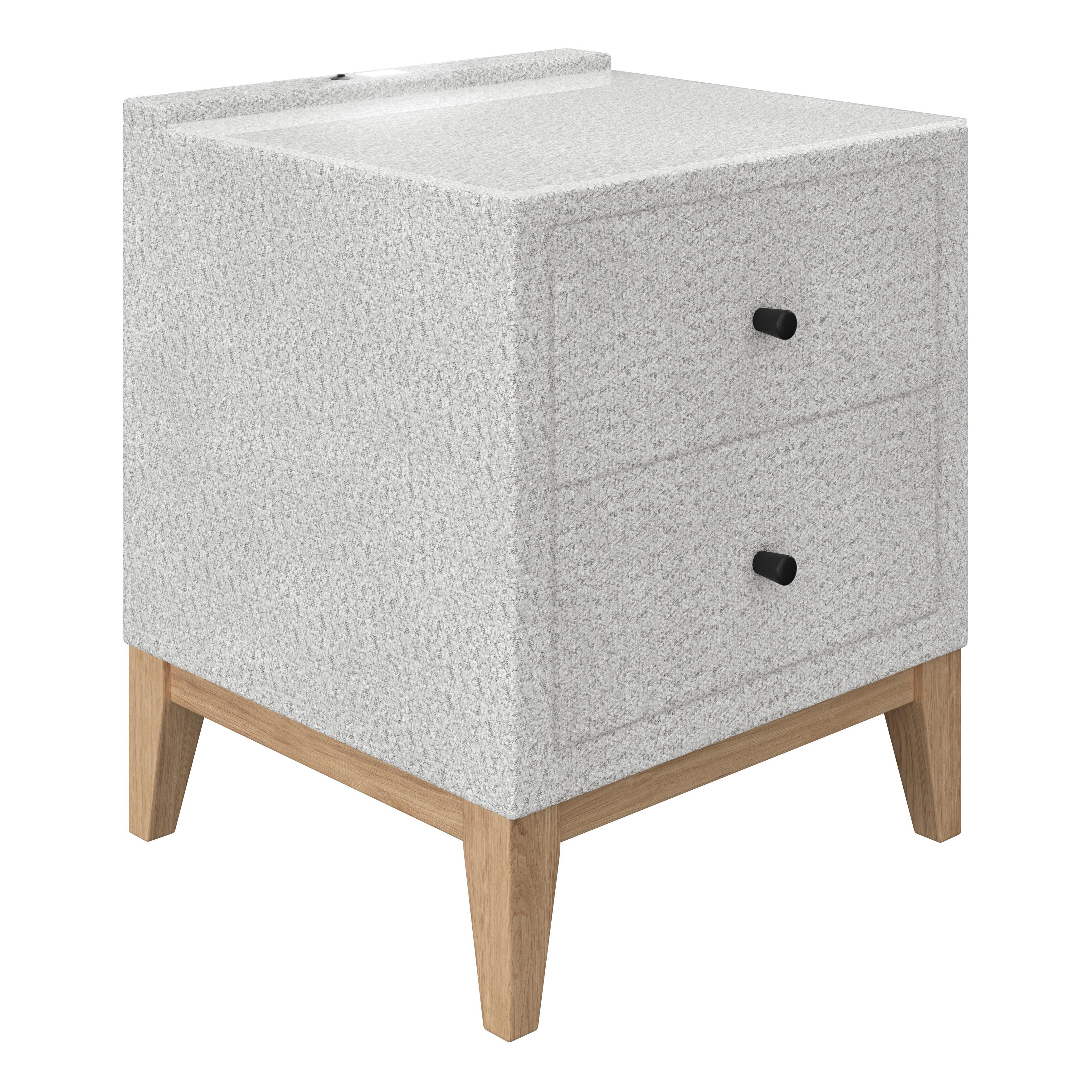 NOPTIERĂ SMILE - argintiu, Konventionell, sticlă/lemn (49/58,5/46cm) - Premium Living