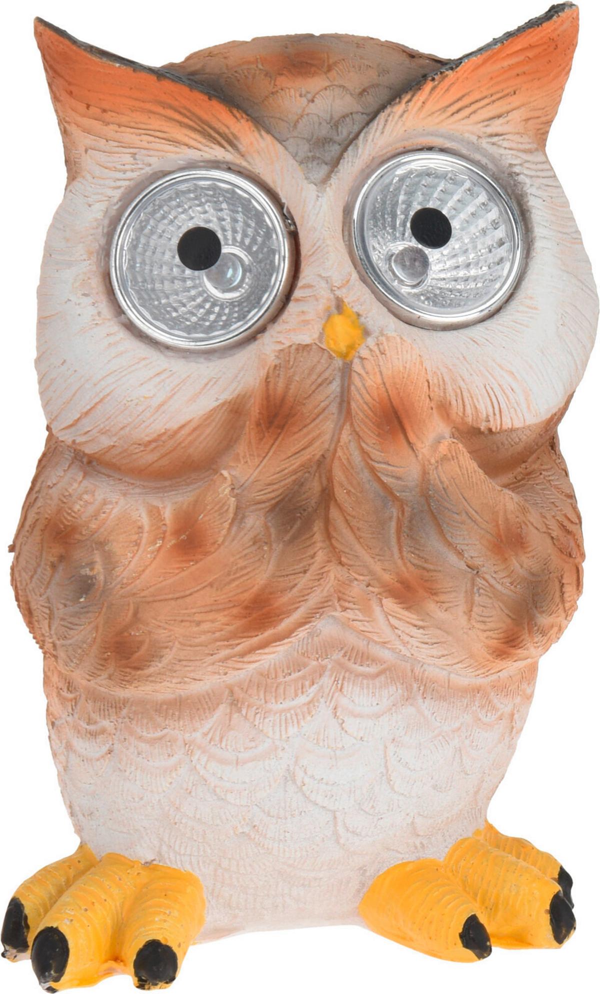 Szolárlámpa Bagoly - műanyag (9/9/12cm)