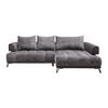 Ecksofa Morgan Graphitfarben - Graphitfarben/Schwarz, Modern, Textil/Metall (262/184cm) - Mömax