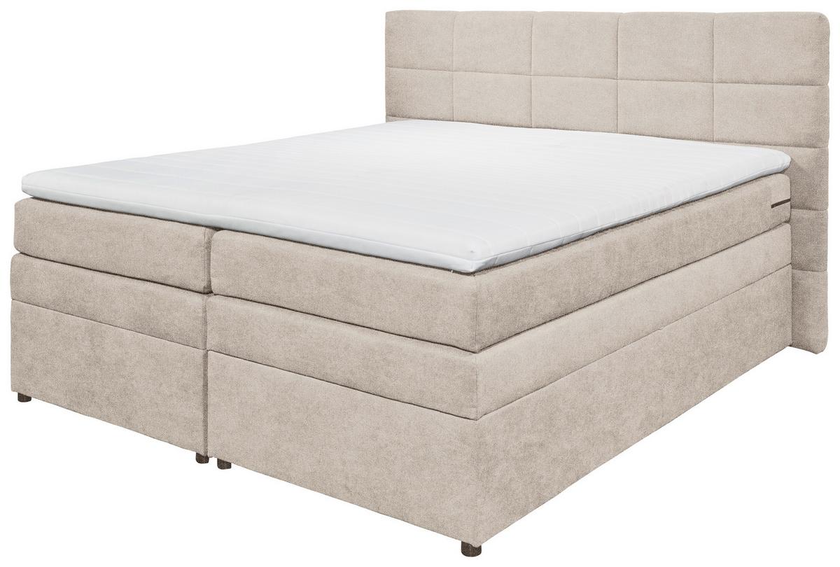 Boxspringbett Tacoma 3 inkl. Topper ca. 180x200 cm Sandf. - Sandfarben, KONVENTIONELL, Kunststoff/Textil (180/200cm) - MID.YOU