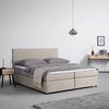 Boxbett Melina ca. 180x200cm Beige mit Topper - Beige/Schwarz, MODERN, Holz/Kunststoff (180/200cm) - Bessagi Home