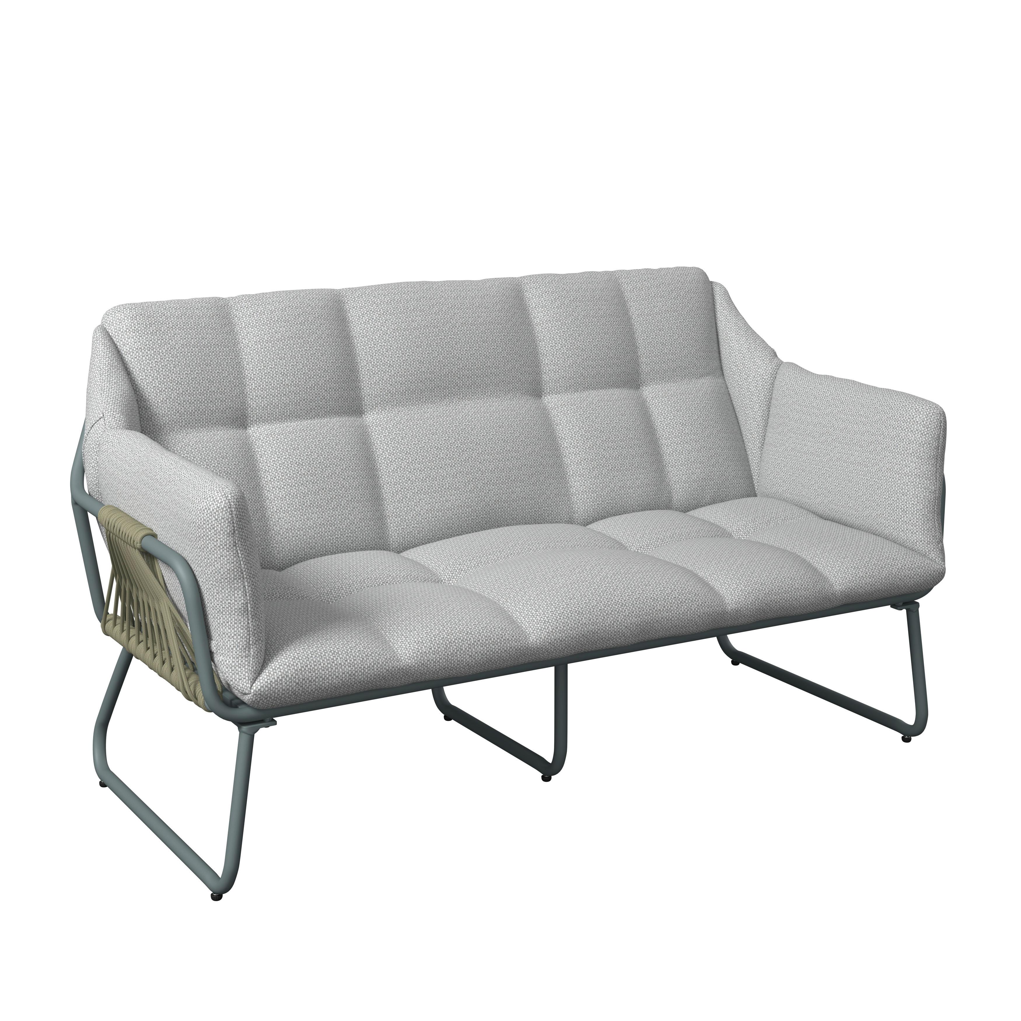 UTEMÖBLER SET BETTY - beige/grön, Modern, metall/glas - Mömax