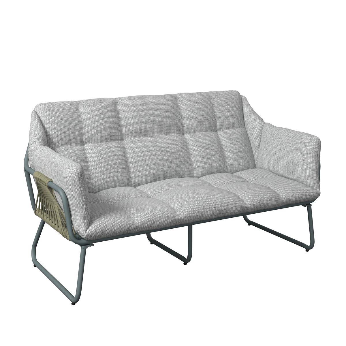 Gartenset Betty Grün/Beige 4-teilig - Beige/Grün, MODERN, Glas/Textil