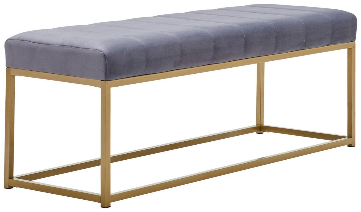 ŁAWKA SARA - kolor złoty/szary, Lifestyle, metal/tkanina (120/45/43cm) - Xora