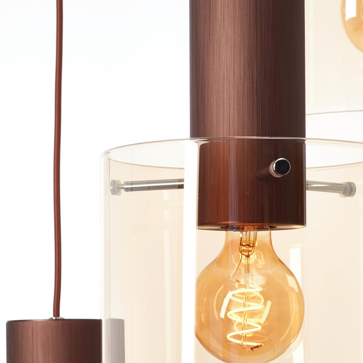 LAMPA WISZĄCA 91069A10 ALESUND *DK* - kolor bursztynowy/brązowy, Basics, metal/szkło (50/200cm) - Dieter Knoll