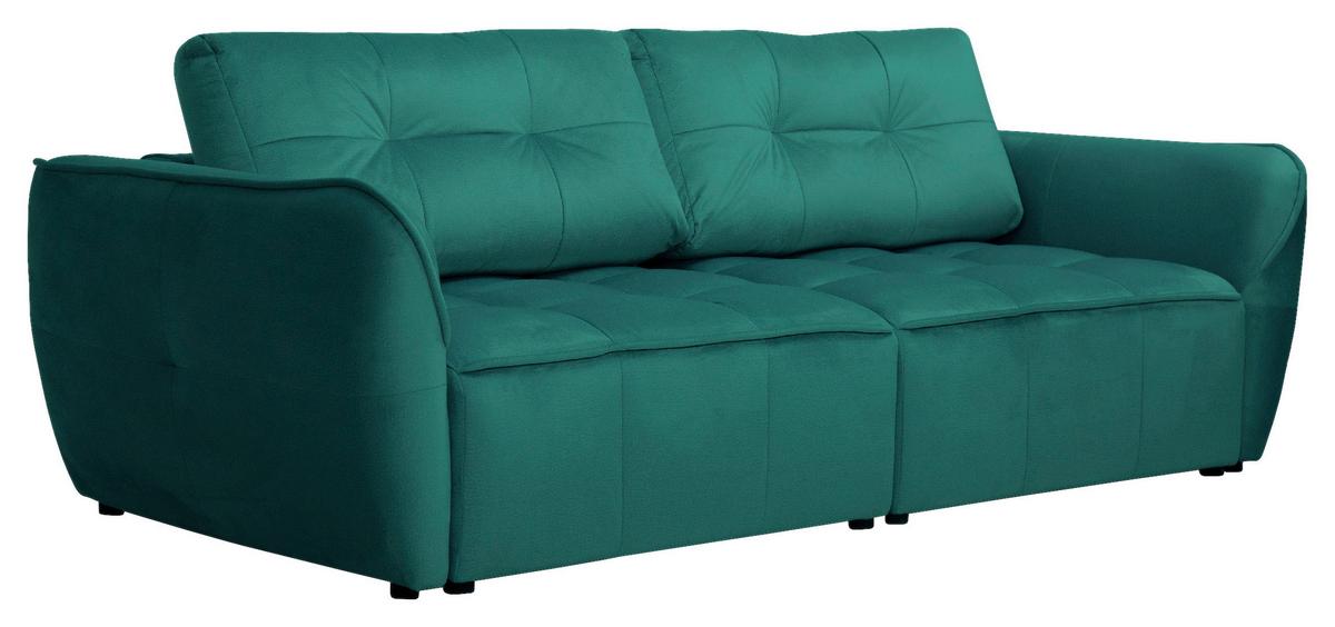 Schlafsofa Bombei in Grün - Schwarz/Grau, MODERN, Holz/Holzwerkstoff (243/94/125cm) - Premium Living