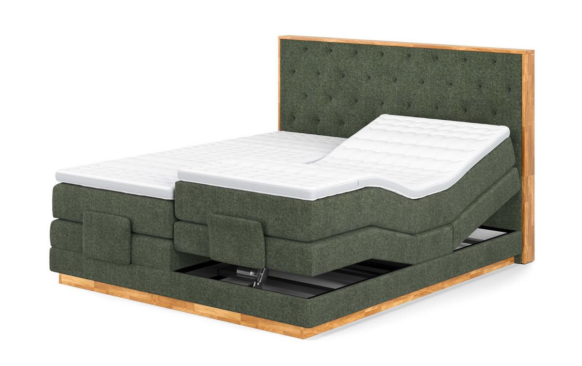 Boxspring Ágy Palma Ii. Bxb - zöld, Modern, faalapú anyag/textil (180/200cm)