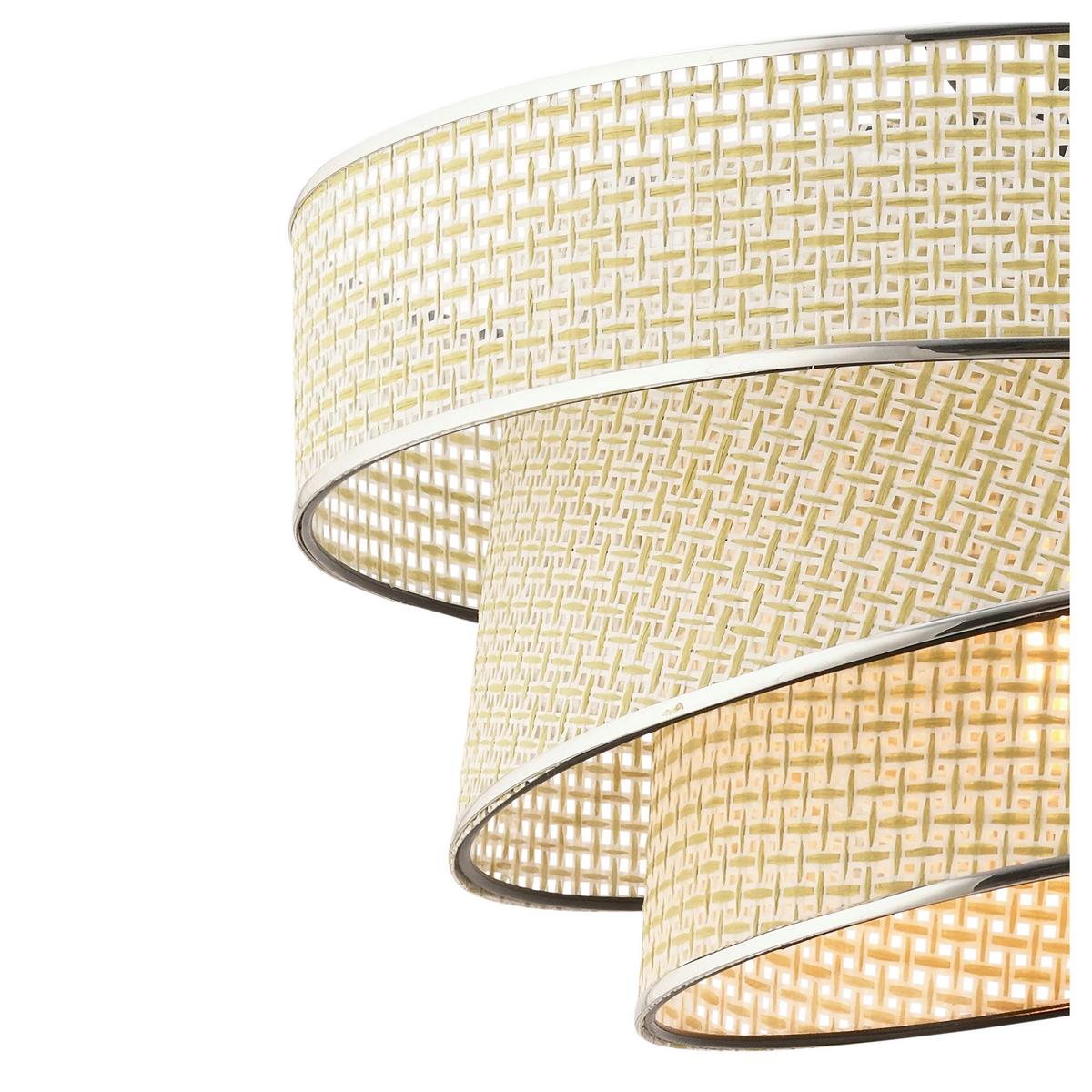 LAMPA WISZĄCA COUPER HAZERAN - CREAM, SILVER - kolor srebrny/kremowy, Design, metal/tkanina (40/72cm) - P & B