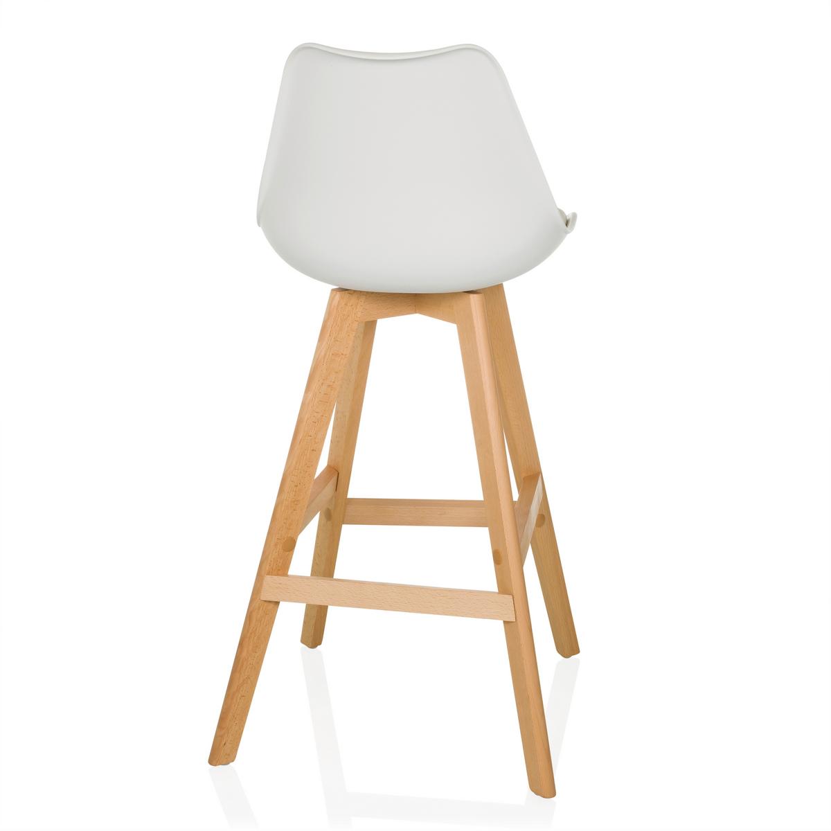 Set Barskih Stolov Scandi High, 2 Kos - bela/barve bukve, Moderno, umetna masa/les (51/99/51cm) - MID.YOU