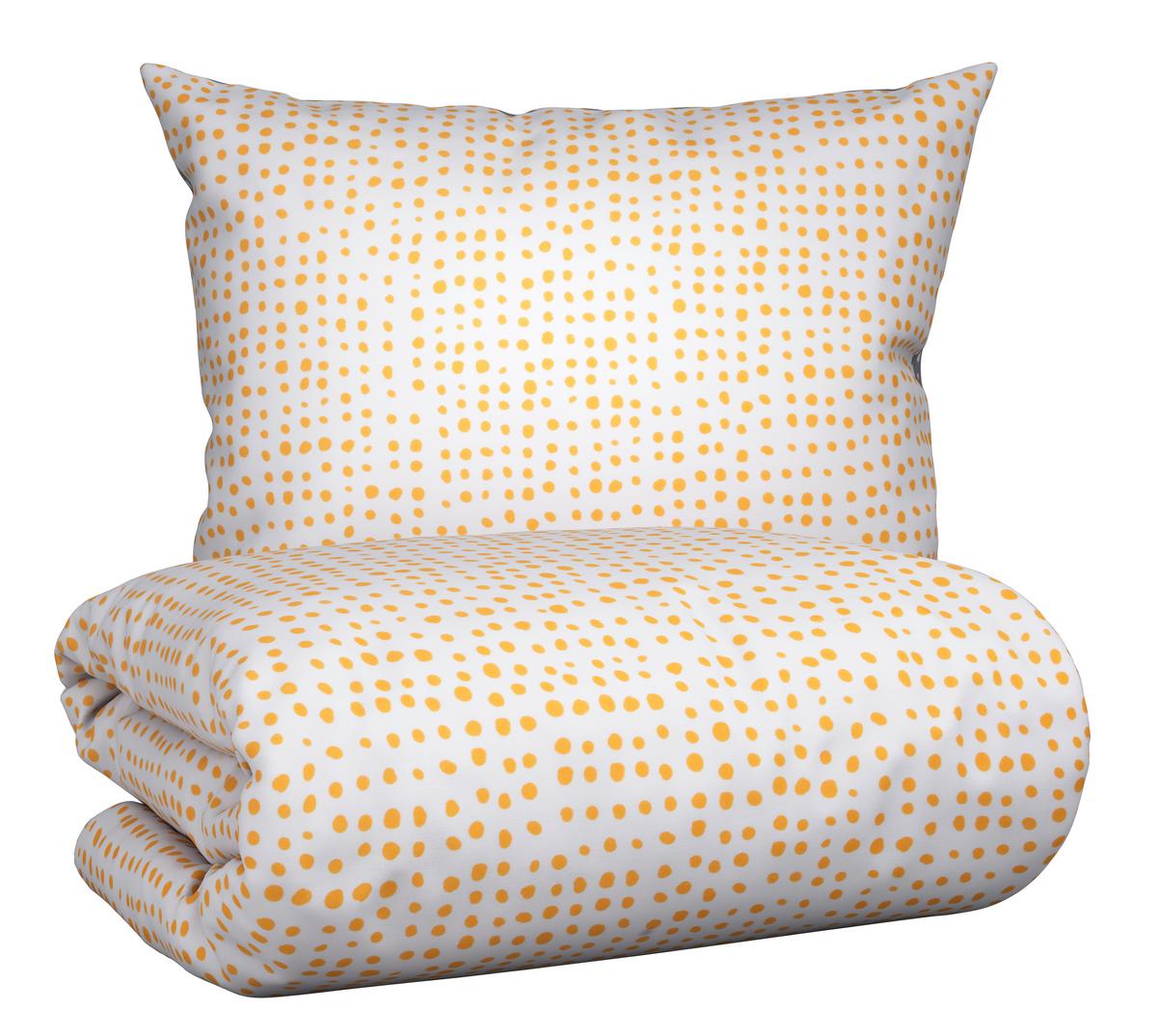 Wendebettwäsche Luise in Grau/Weiß/Gelb ca. 140x200cm - Currygelb/Weiß, MODERN, Textil (140/200cm) - Modern Living