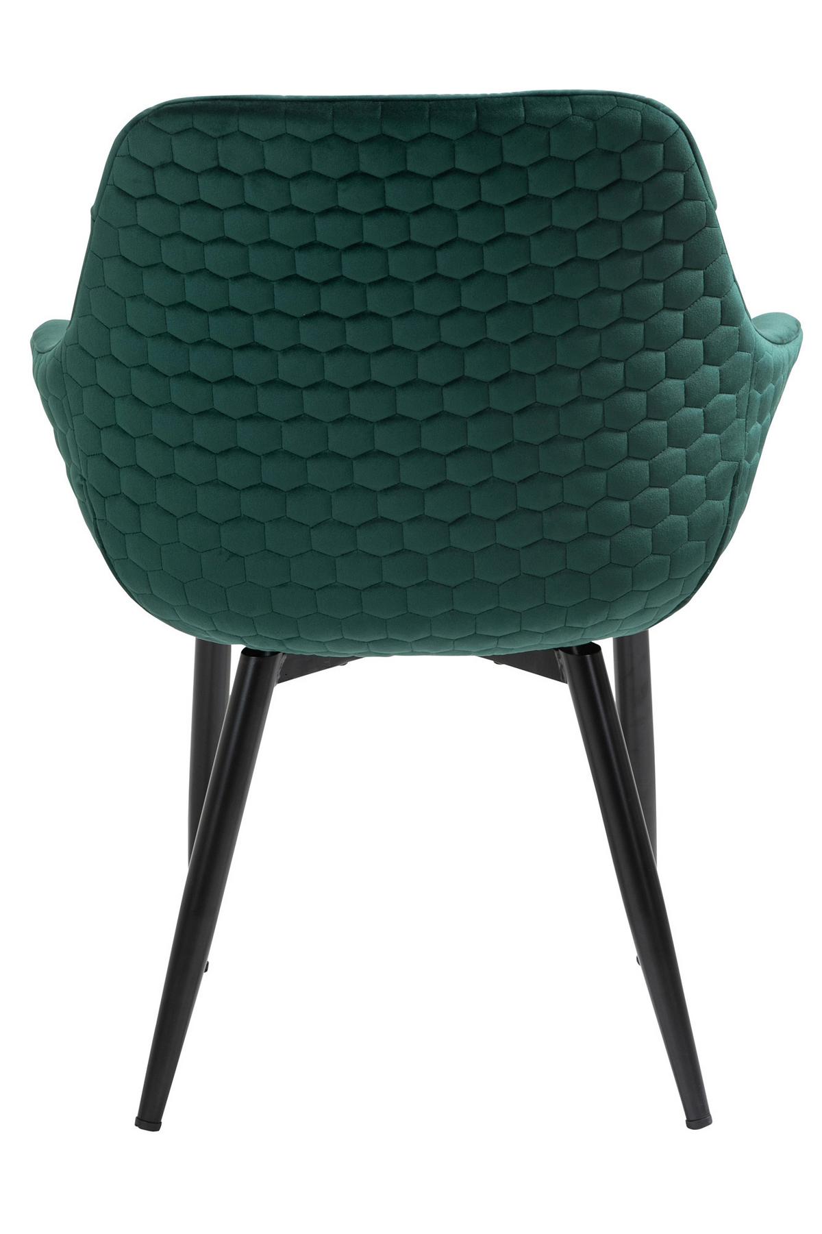 Naslanjač Samt, Gozdno Zelena - črna/gozdno zelena, Moderno, kovina/tekstil (63/81,5/61cm) - Livetastic