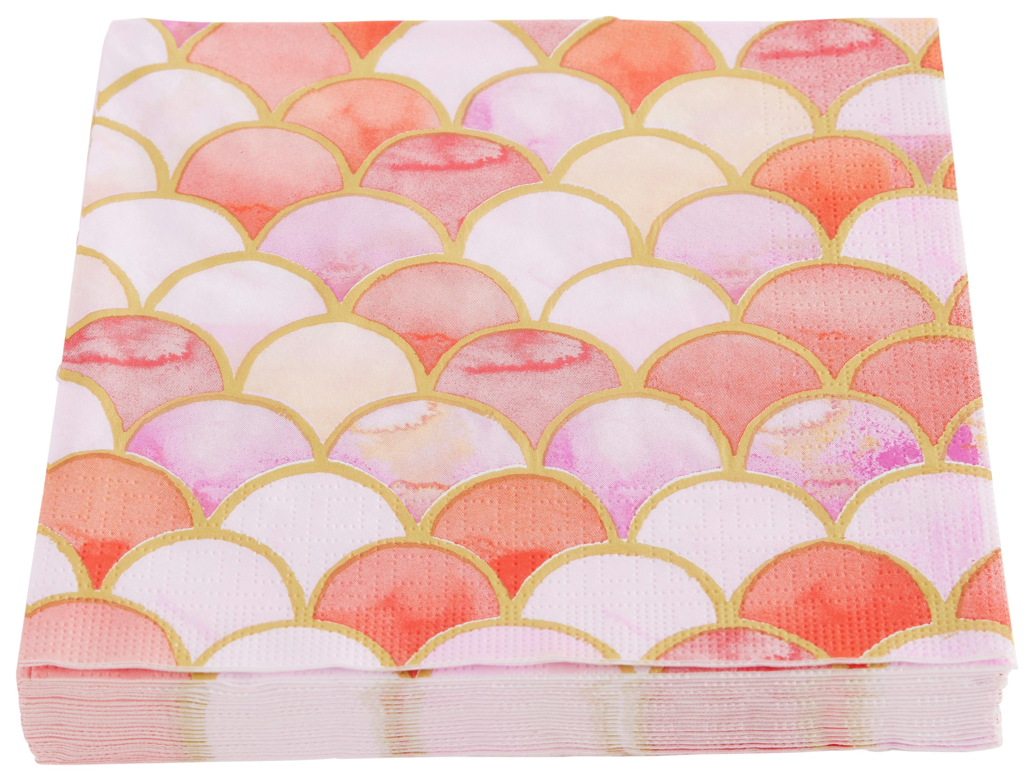 Szalvéta Kai - pink/rózsaszín, papír (33/33cm)