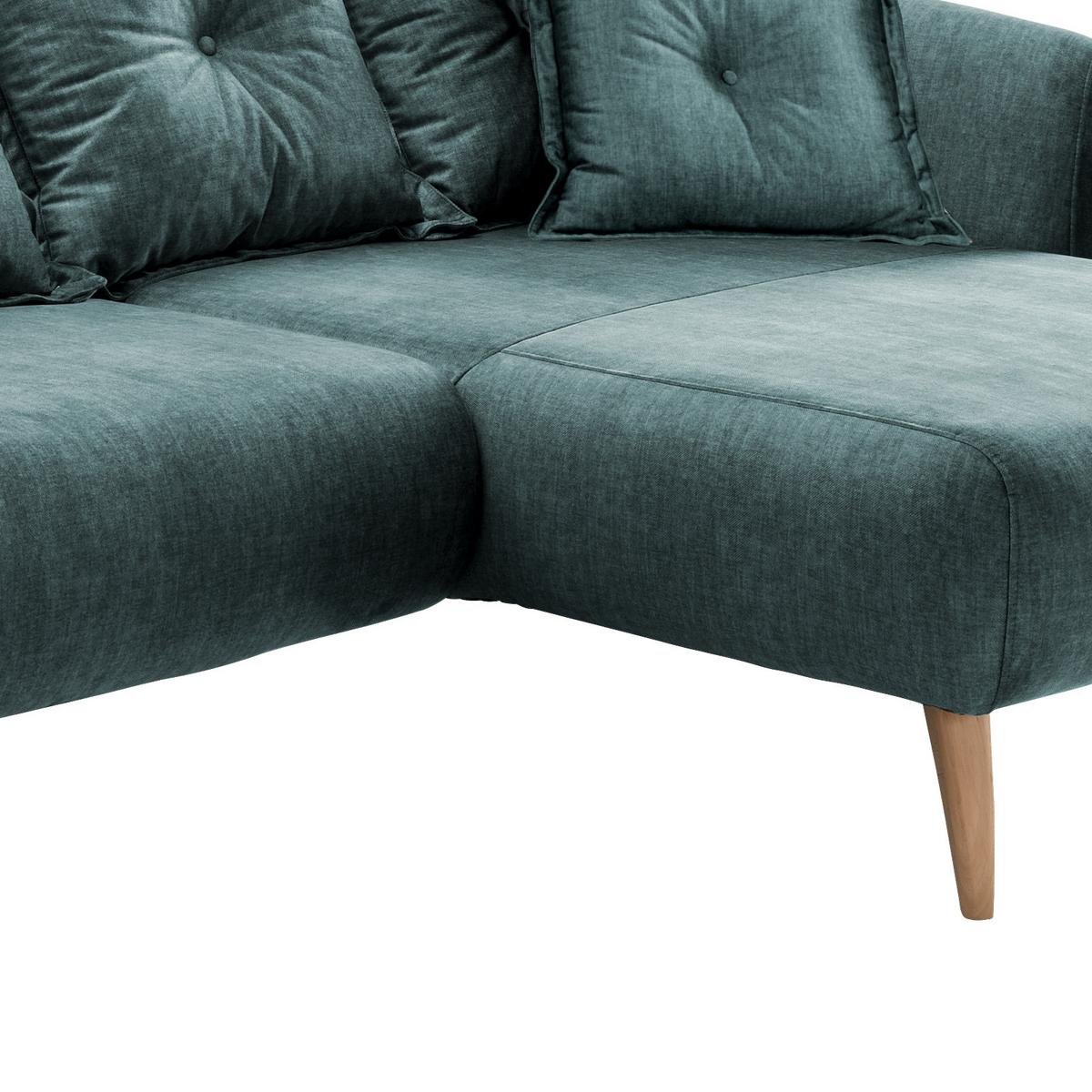 Wohnlandschaft Baggio Blau Velours - Blau/Schwarz, MODERN, Holz/Textil (277/162cm) - Livetastic