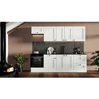 Bucatarie standard NORDIC 260 - alb, Modern, material pe bază de lemn (260cm)