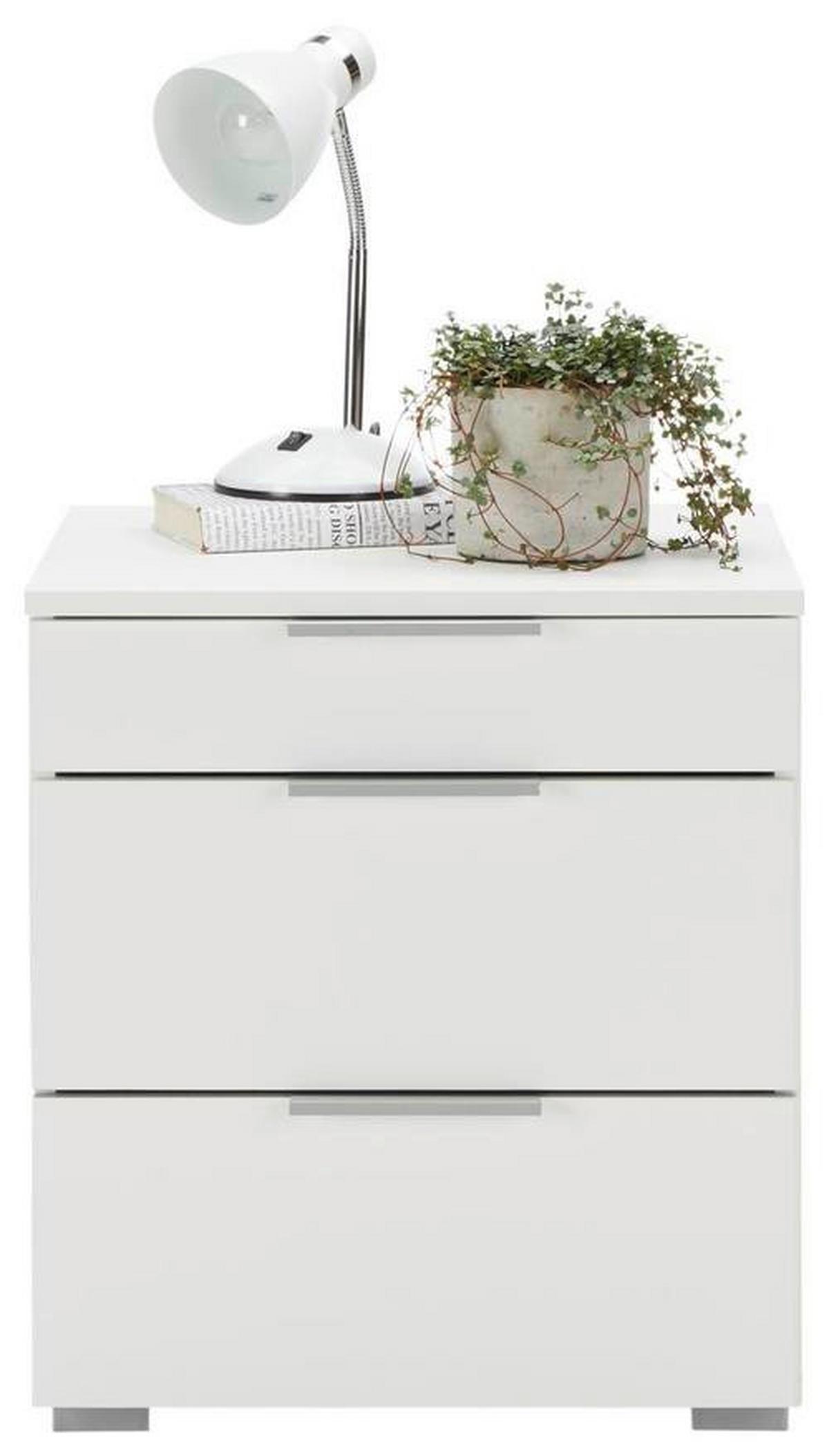 Nachtkästchenset in Weiss, 2-teilig - Alufarben, Konventionell, Holzwerkstoff/Kunststoff (47/52/42cm) - Mömax