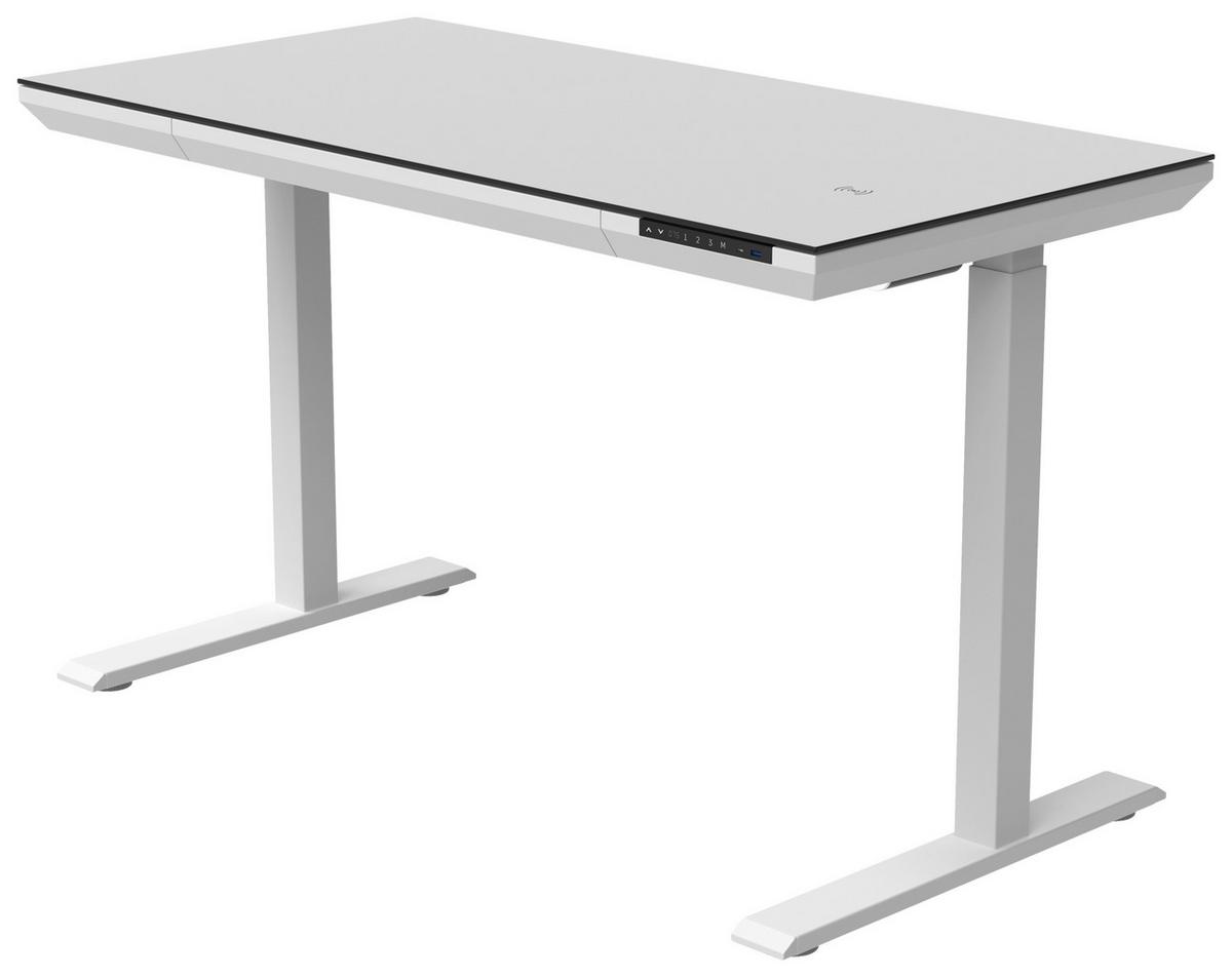 Schreibtisch Harry Weiss - Weiss, Modern, Holzwerkstoff/Kunststoff (120/72-120/60cm) - Mömax