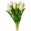 Kunstpflanze Tulpenbund Weiß - Weiß/Grün, Basics, Kunststoff (32cm)