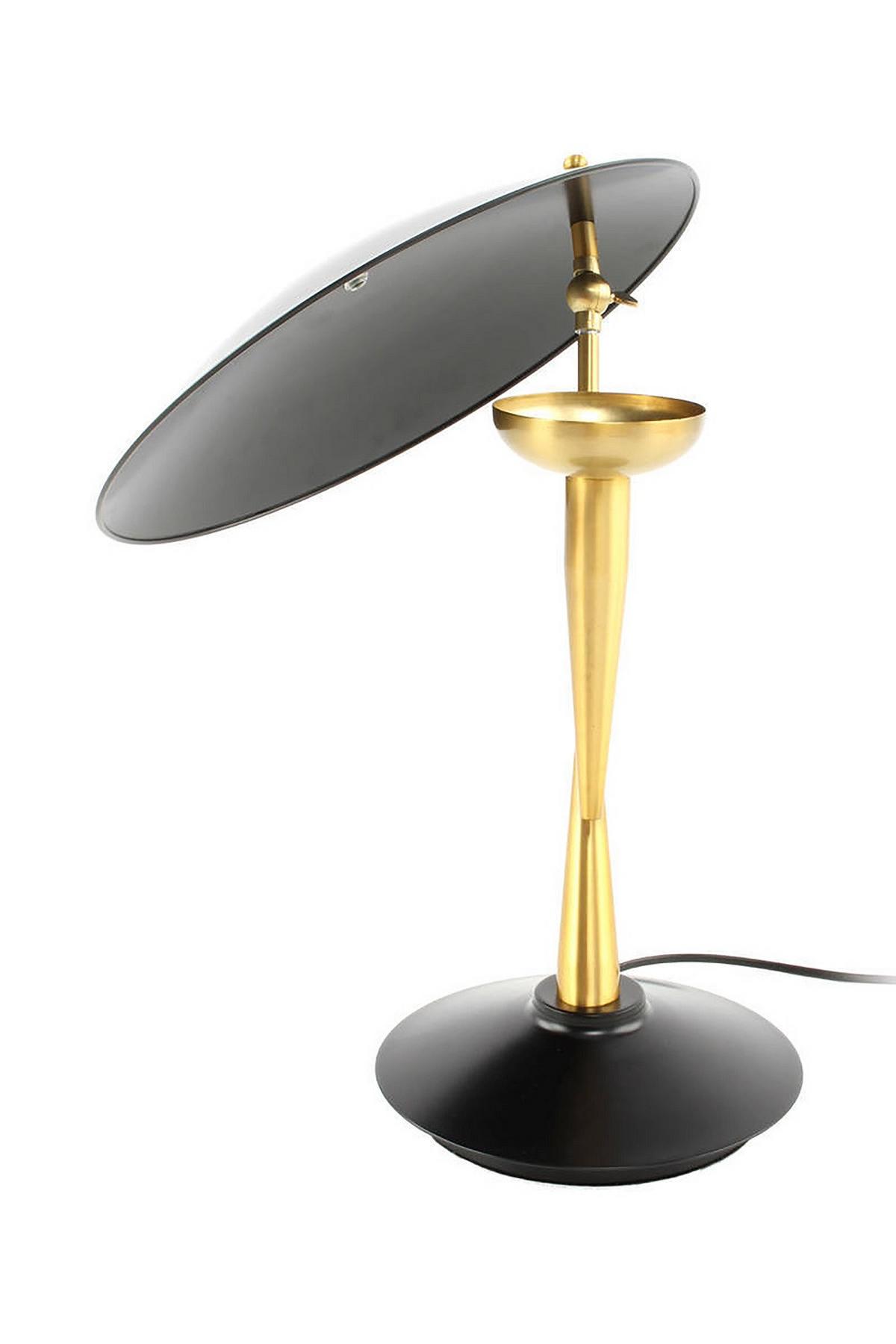 Tischleuchte Tischlampe Flyer 125 - Goldfarben/Schwarz, Trend, Metall (36/36/50cm) - Kayoom