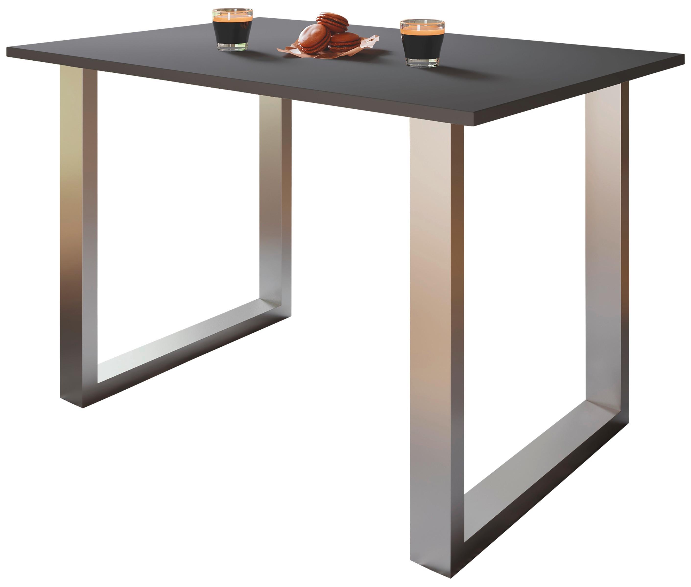 BUREAU LONA - anthracite/couleur argentée, Design, métal/matériau de bois (140/76/50cm) - MID.YOU