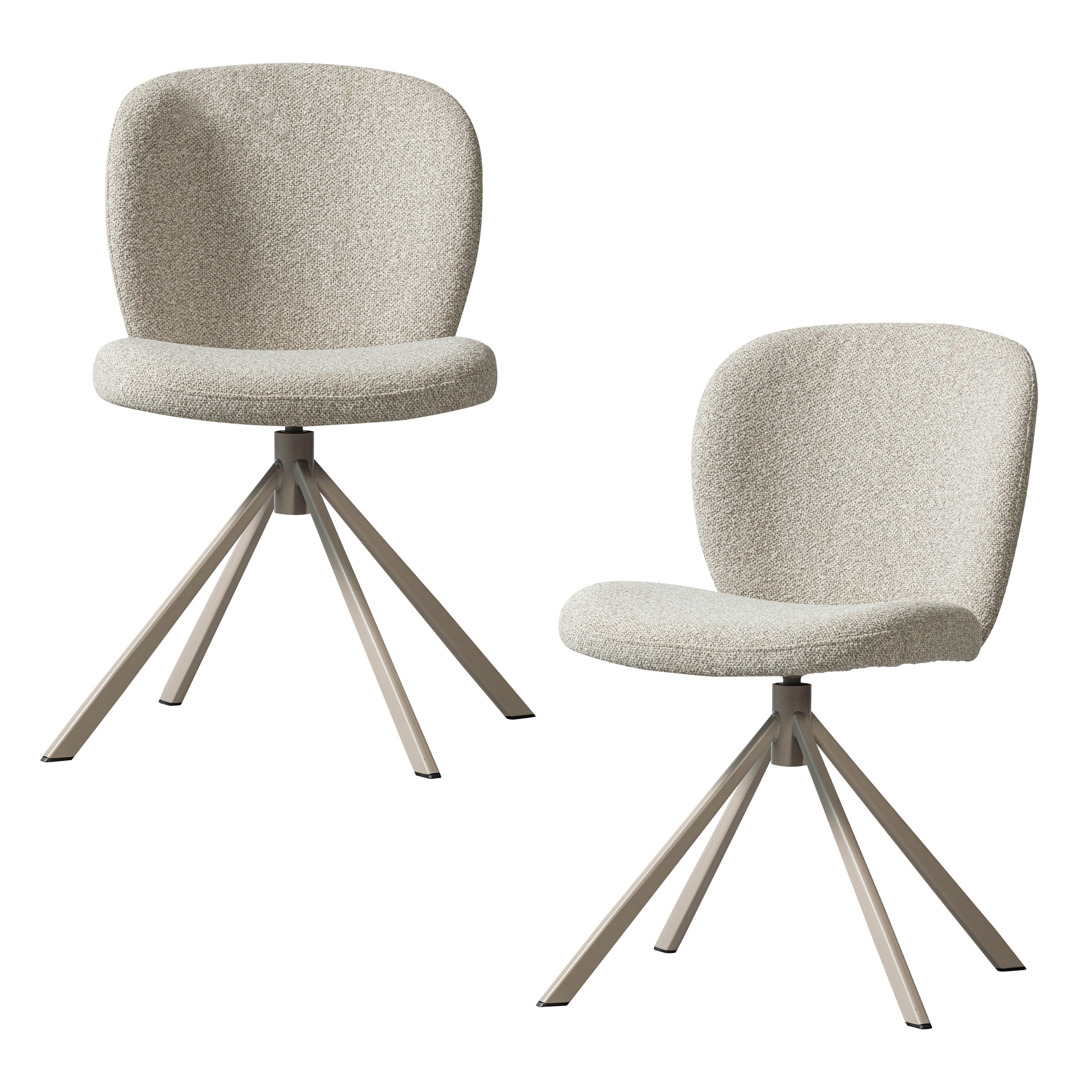 Stuhl-Set Femke 2er-Set Naturfarben - Naturfarben, Design, Textil/Metall (58/80/65cm) - Livetastic