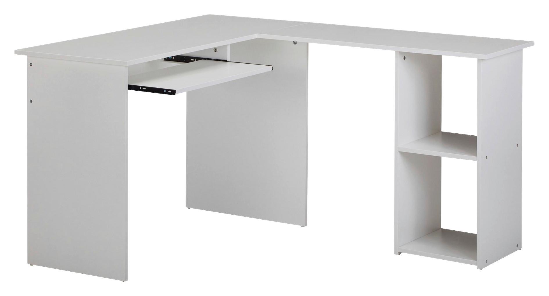 Kotna Pisalna Miza Wohnling - bela, Moderno, leseni material (120/140/75,5cm) - MID.YOU