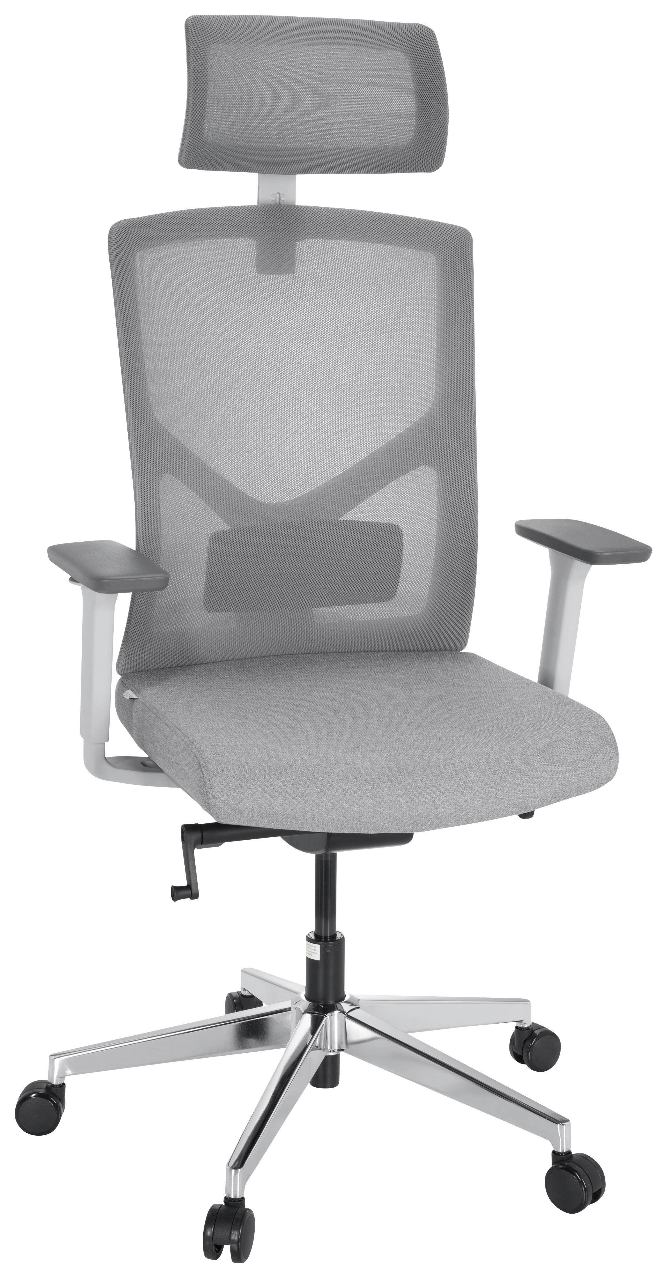 Pisarniški Stol Breton Pro W, Siva - siva/bela, Moderno, kovina/umetna masa (68/125/74cm) - MID.YOU