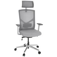 Pisarniški Stol Breton Pro W, Siva - siva/bela, Moderno, kovina/umetna masa (68/125/74cm) - MID.YOU