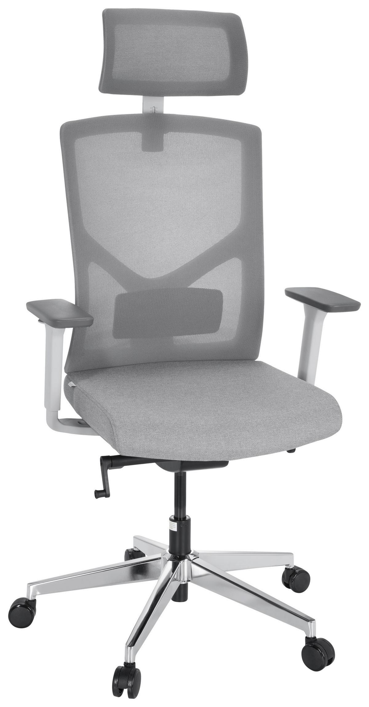 Pisarniški Stol Breton Pro W, Siva - siva/bela, Moderno, kovina/umetna masa (68/125/74cm) - MID.YOU