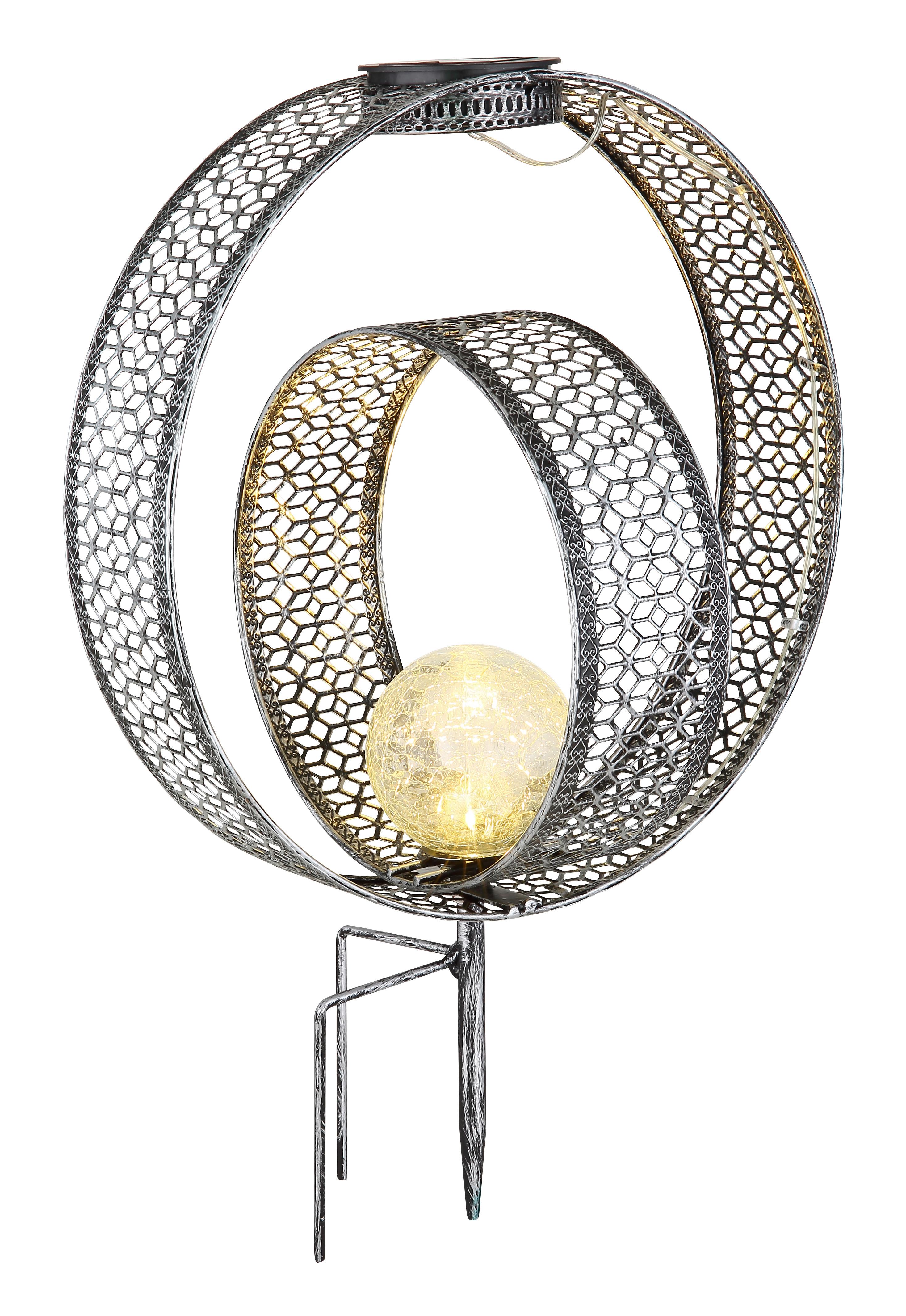 Solarna Svjetiljka Srebrna Boja - prozirno, Design, staklo (30/20/42cm) - Globo