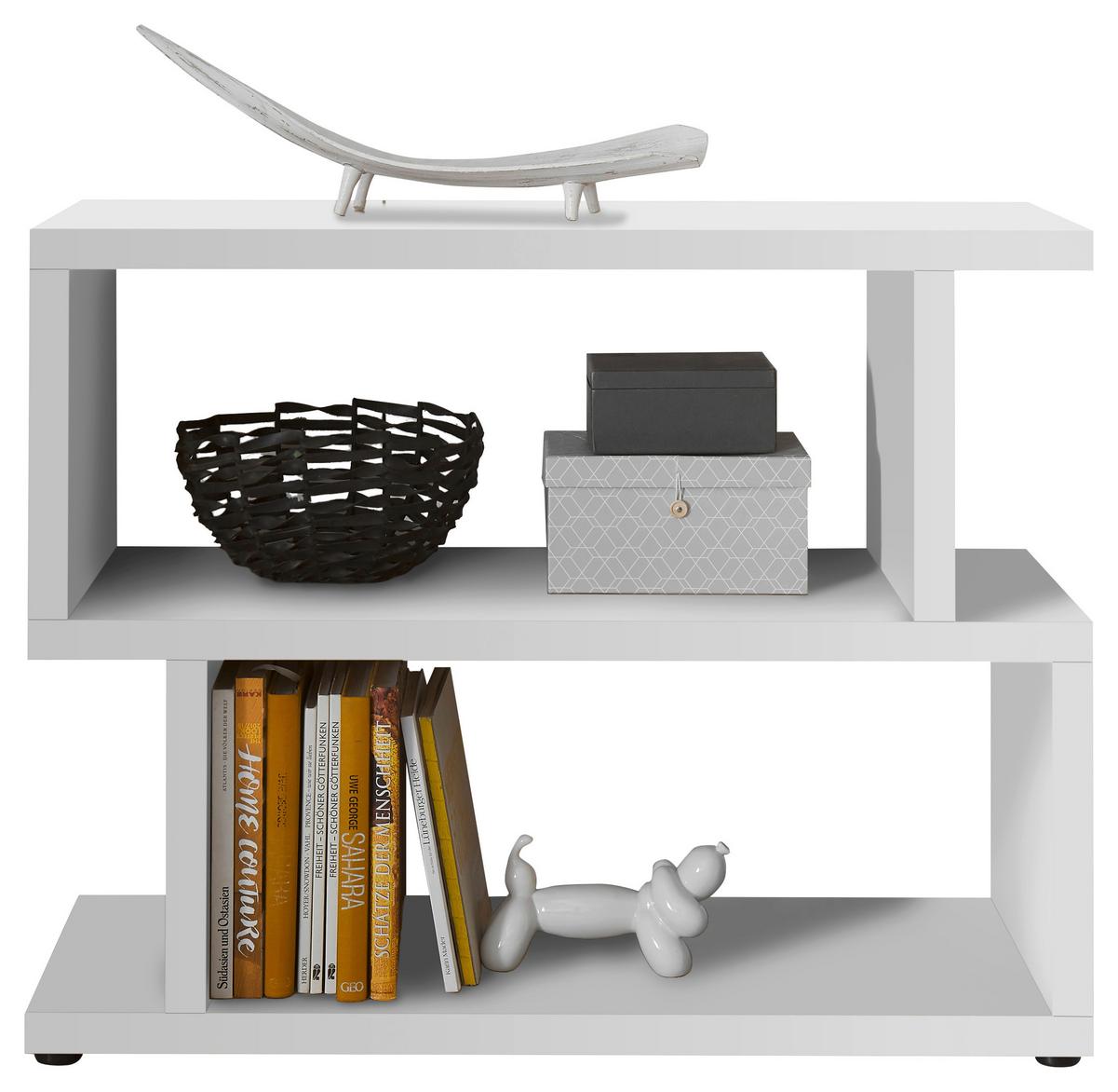 Stenski Regal York, Bela - črna/bela, Basics, leseni material (100/80/38cm) - Modern Living
