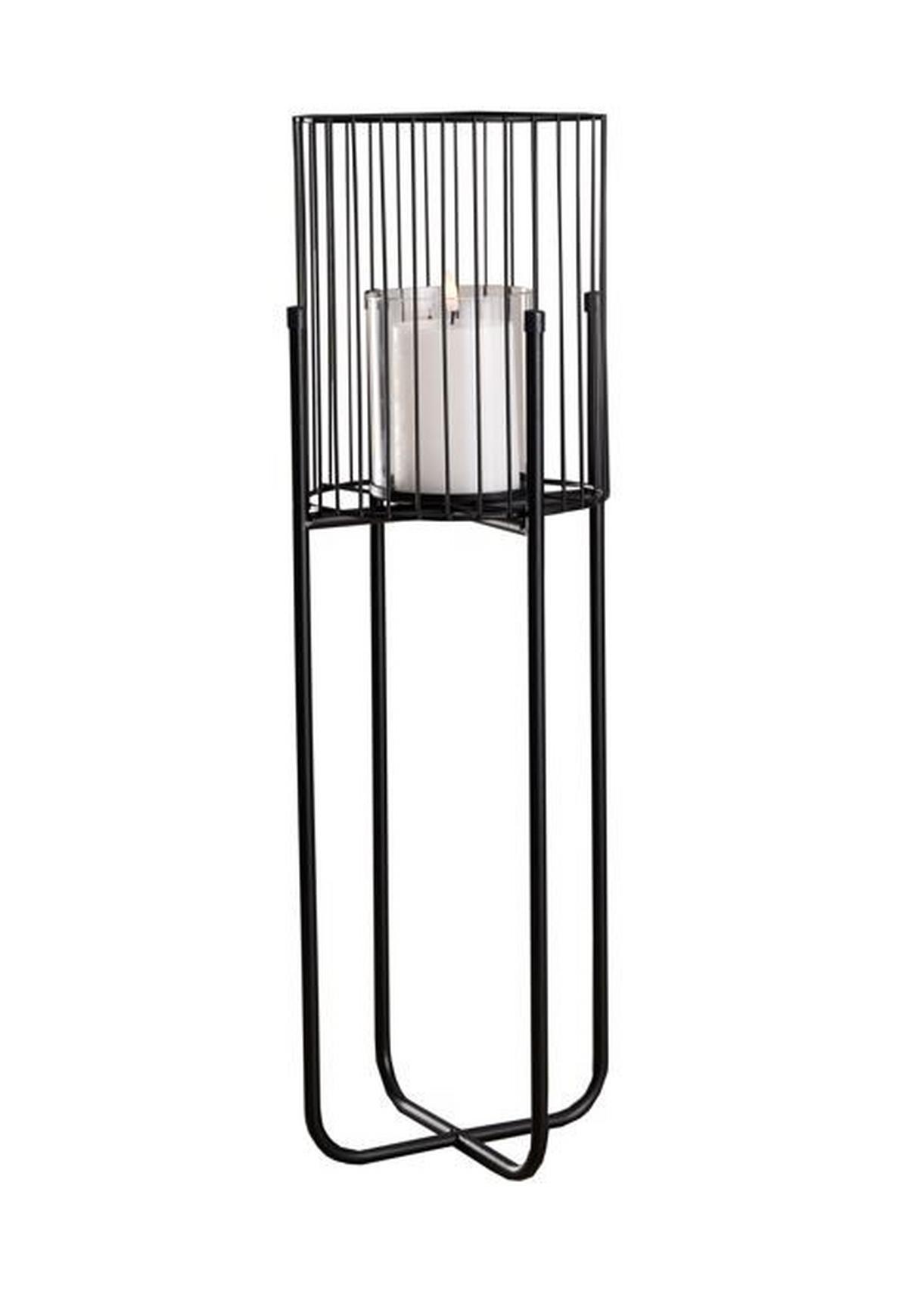 LATARENKA 613-401533 - czarny, Modern, metal/szkło (22/63/22cm)