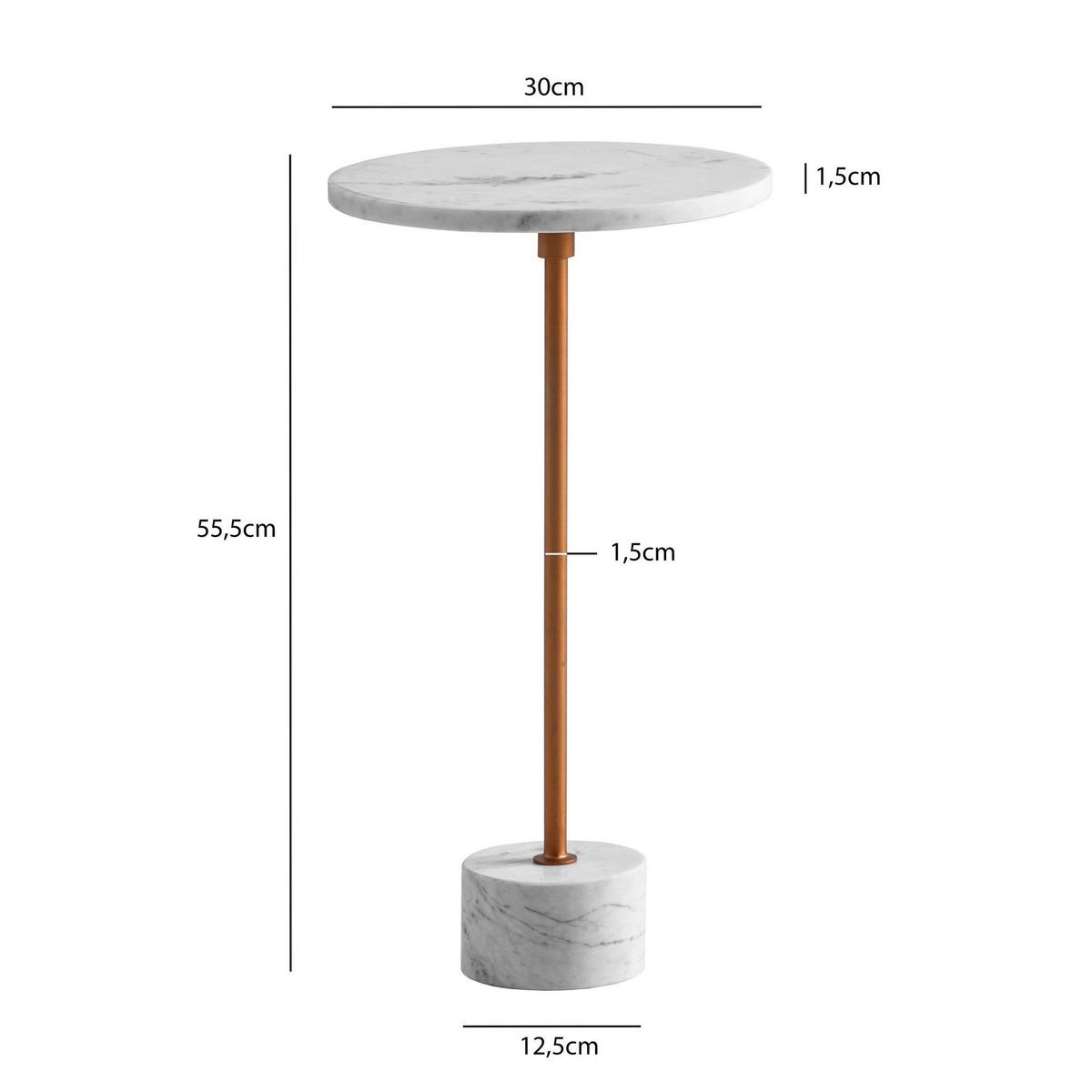 Mizica Marble, Marmor, Zlata - zlate barve/bela, Design, kamen (30/30/55,5cm) - Livetastic