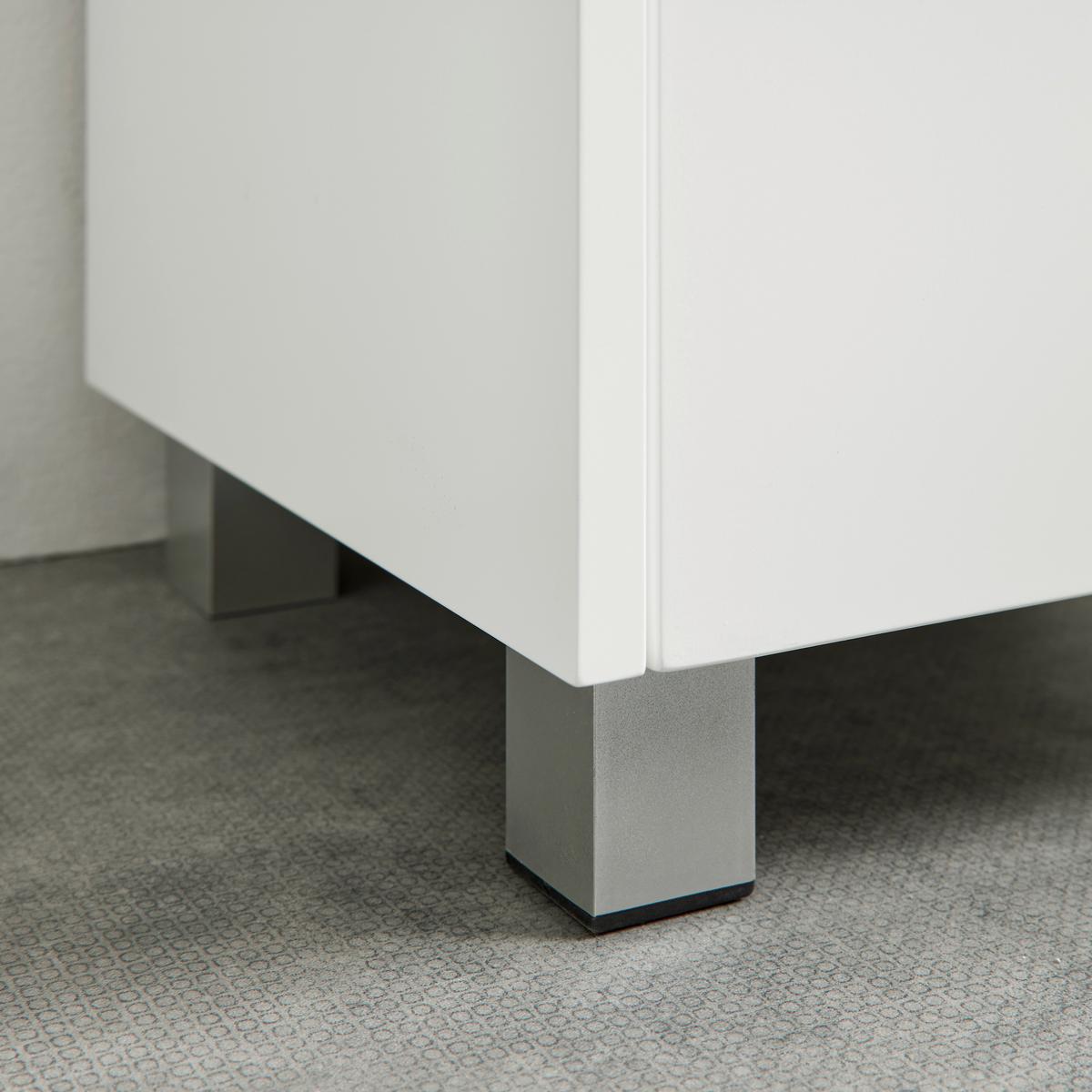 Hochschrank Massimo Weiß ca. 33x175x30 cm - Silberfarben/Weiß, MODERN, Kunststoff (33/175/30cm) - Bessagi Home
