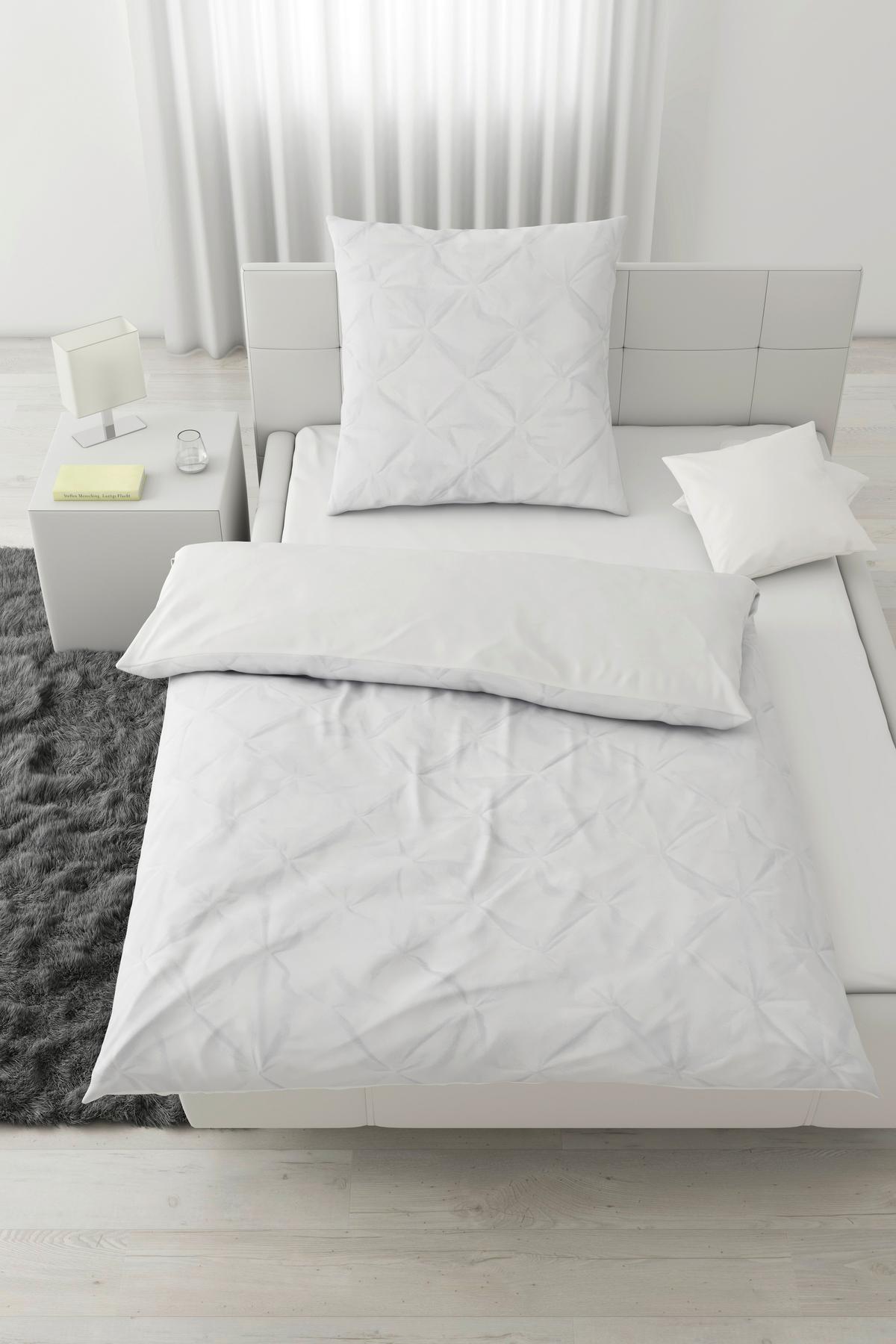 Bettwäsche Kate in Weiß ca. 135x200cm - Weiß, LIFESTYLE, Textil (135/200cm) - Modern Living