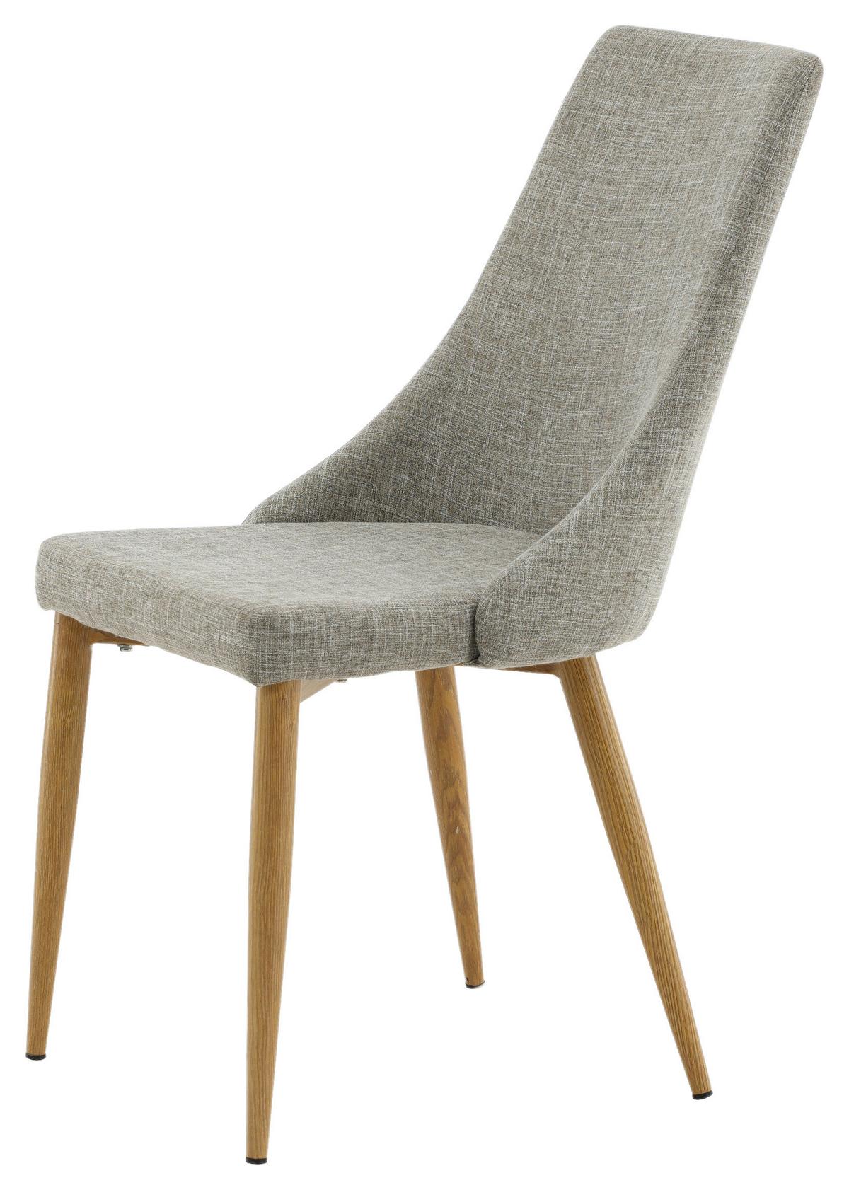 STUHL-SET LEONE - Beige/Hellgrau, Design, Textil/Metall (46.5/91/63cm) - Livetastic