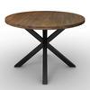TABLE À MANGER RENE - couleur acacia/noir, MODERN, métal/bois (120/120/76cm) - Bessagi Home
