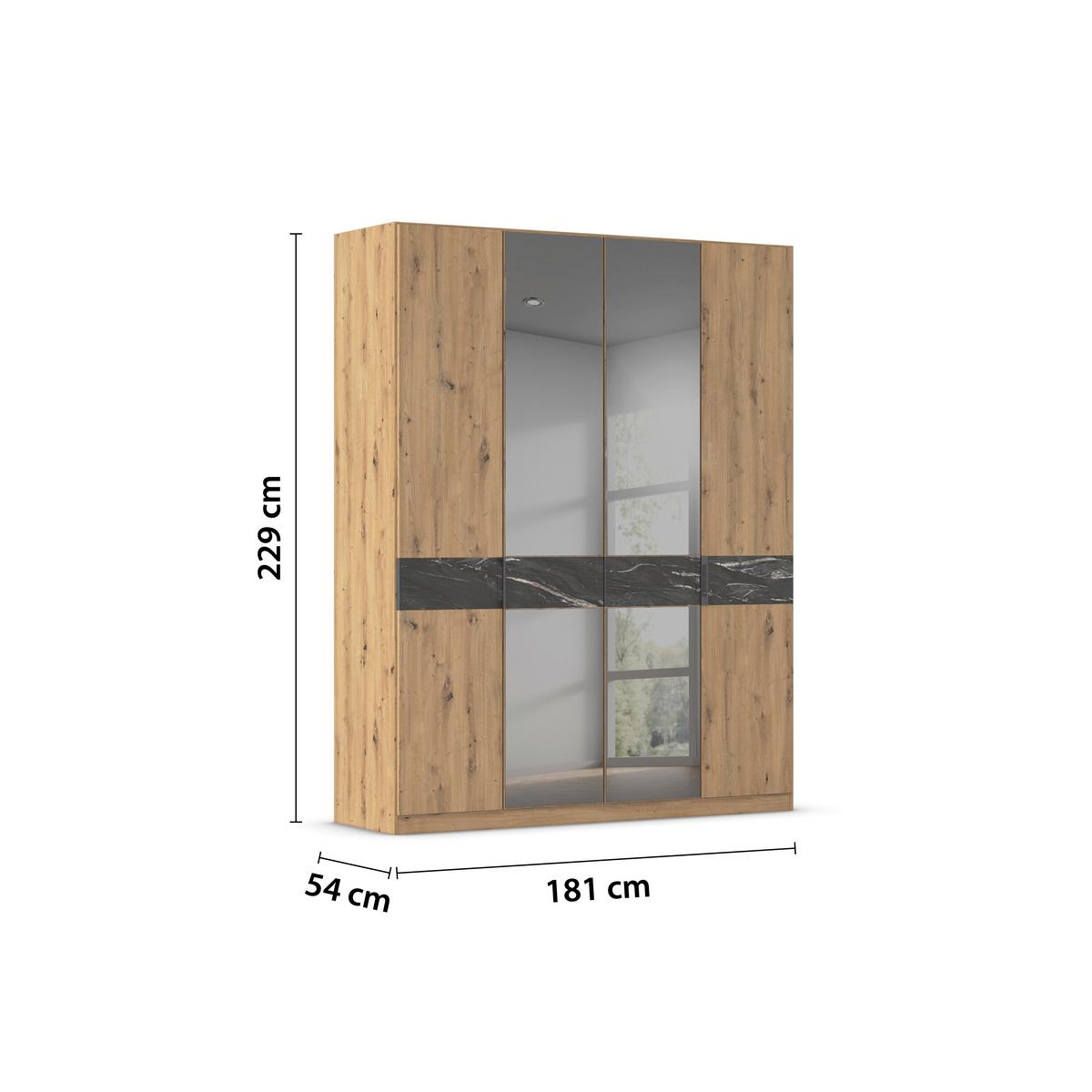 Drehtürenschrank Versity Eiche Artisan - Eiche Artisan, KONVENTIONELL, Holzwerkstoff/Metall (180/229/54cm) - Premium Living