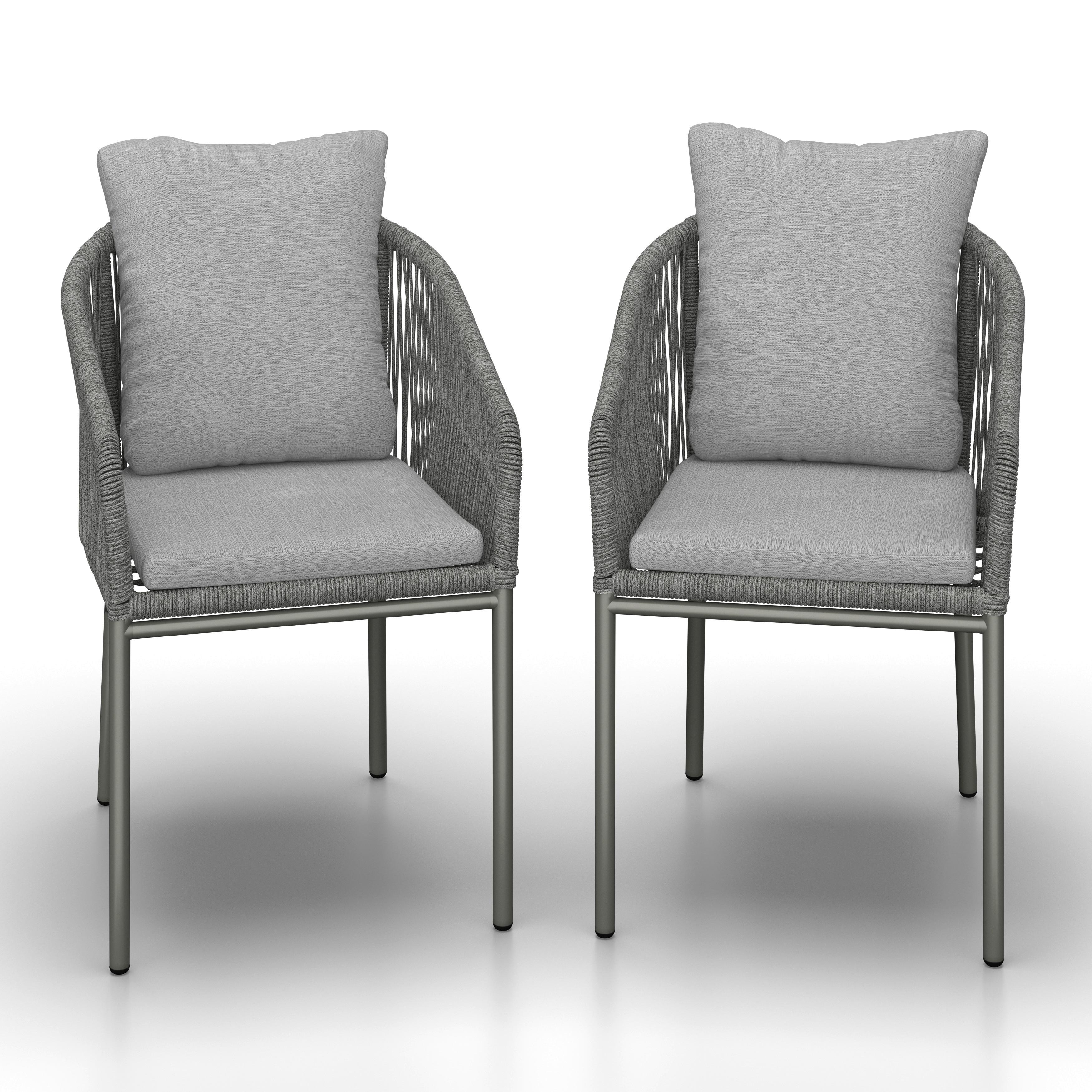 TRÄDGÅRDSSTOLAR SET PEPE - grå/svart, Modern, metall/plast (55/83/62cm) - Bessagi Garden