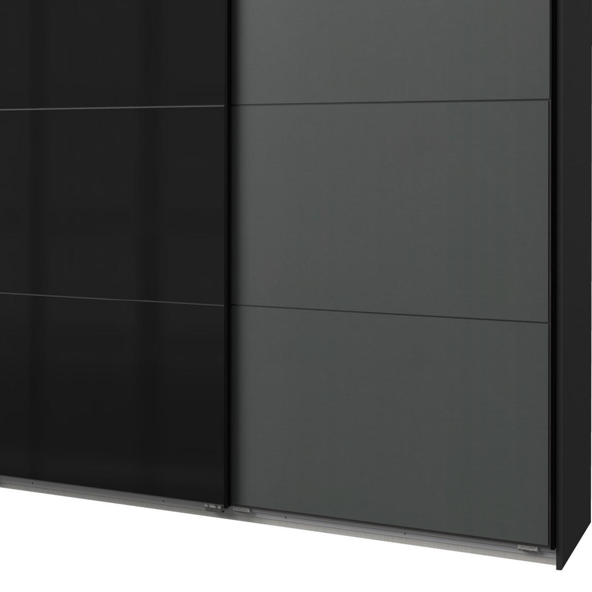 DULAP USI CULISANTE ERNESTO - grafit/negru, Basics, material pe bază de lemn (270/210/65cm) - Modern Living