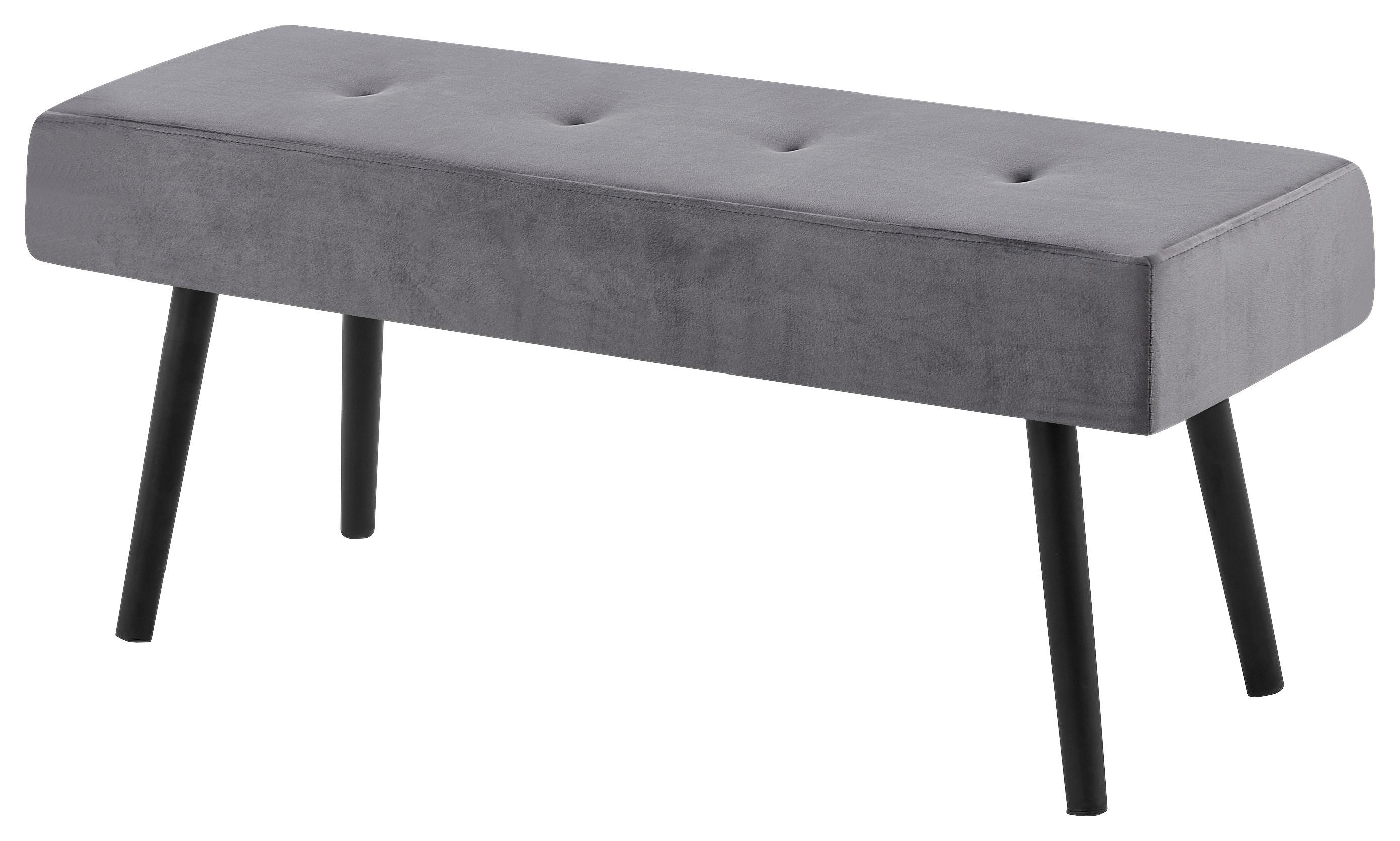 Bancă DENISE - negru/gri, Modern, metal/textil (100/44/35cm) - Modern Living