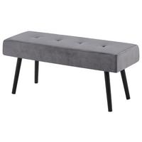 Bancă DENISE - negru/gri, Modern, metal/textil (100/44/35cm) - Modern Living